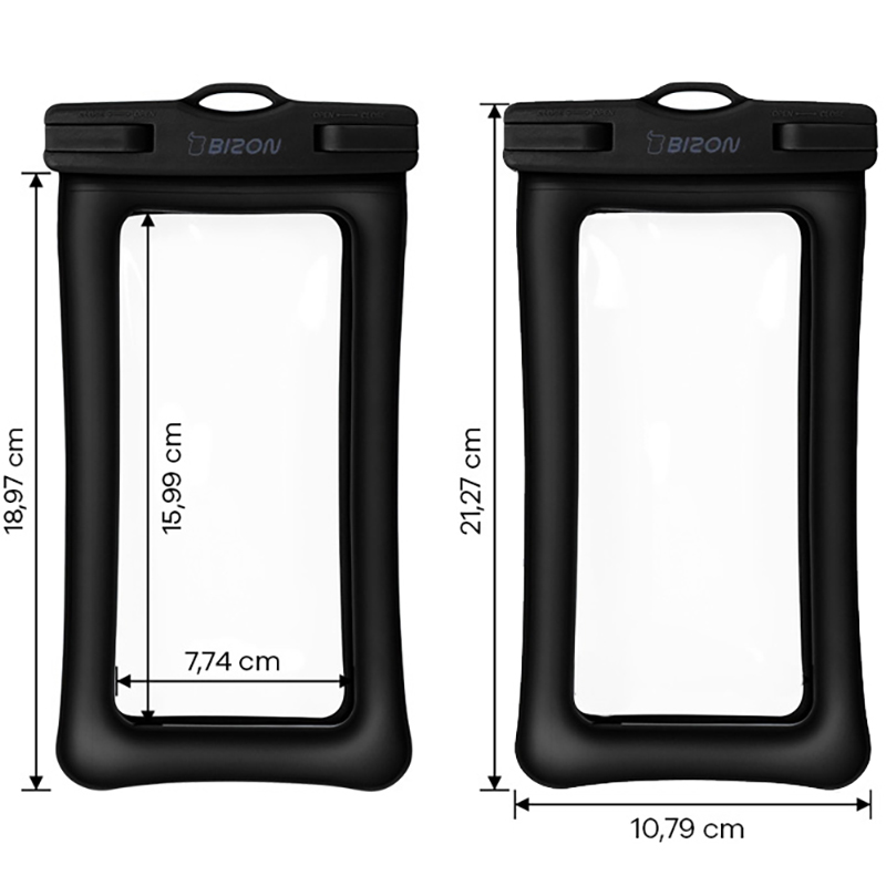 Wymiary etui wodoszczelnego Bizon Case Hydrofloat