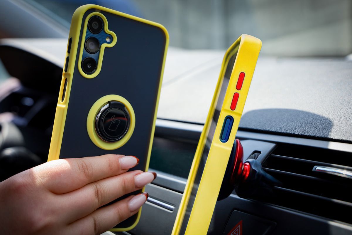 Kompatybilność etui Bizon Hybrid Ring z uchwytami magnetycznymi