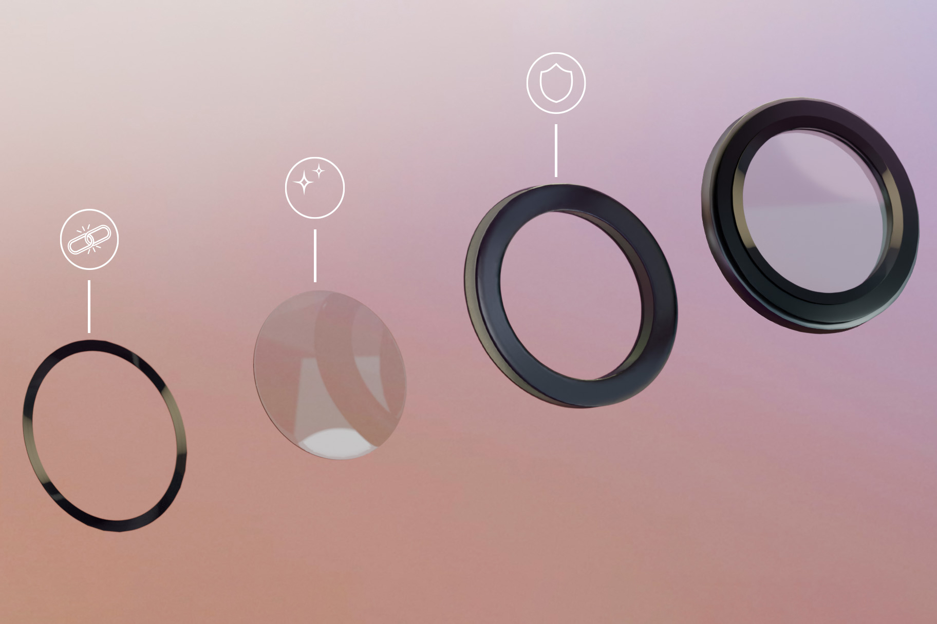 Szkło Bizon Glass Lens nakładane na wyspę aparatów