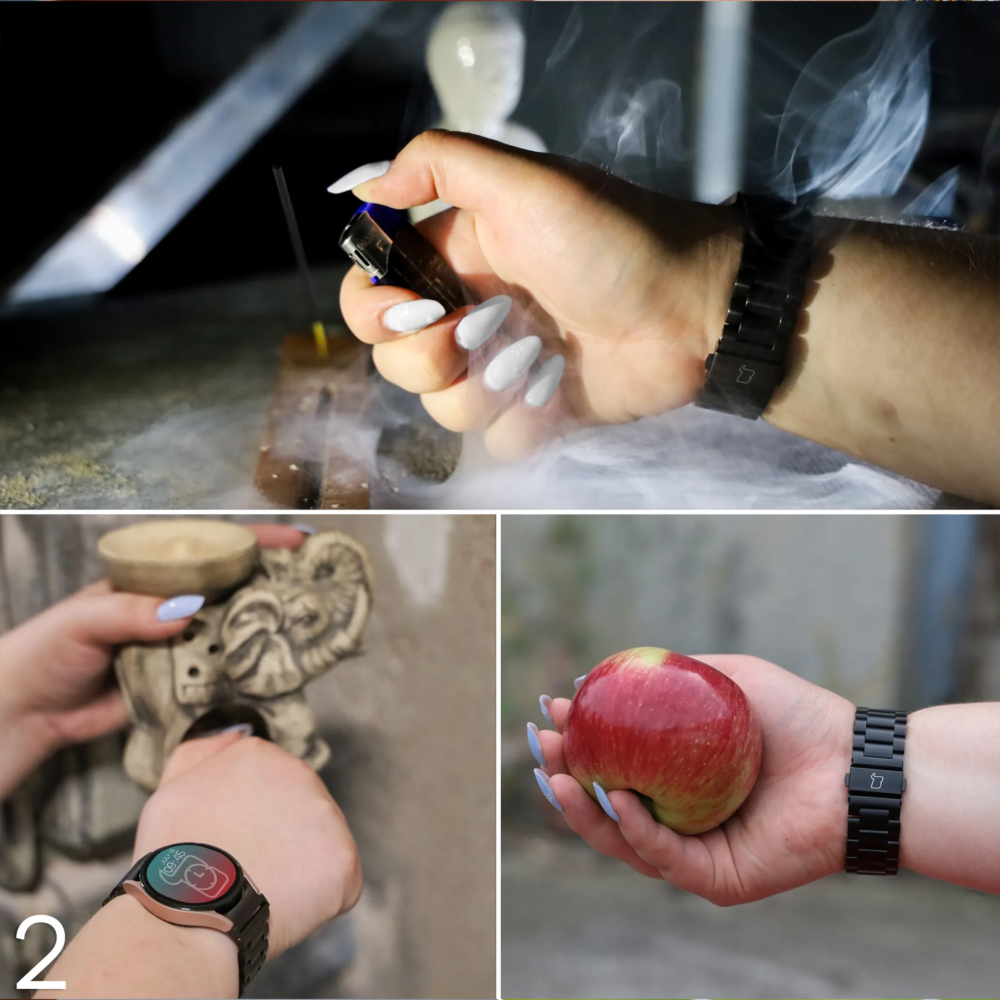 Pasek Bizon Strap Watch Aura na średnim nadgarstku