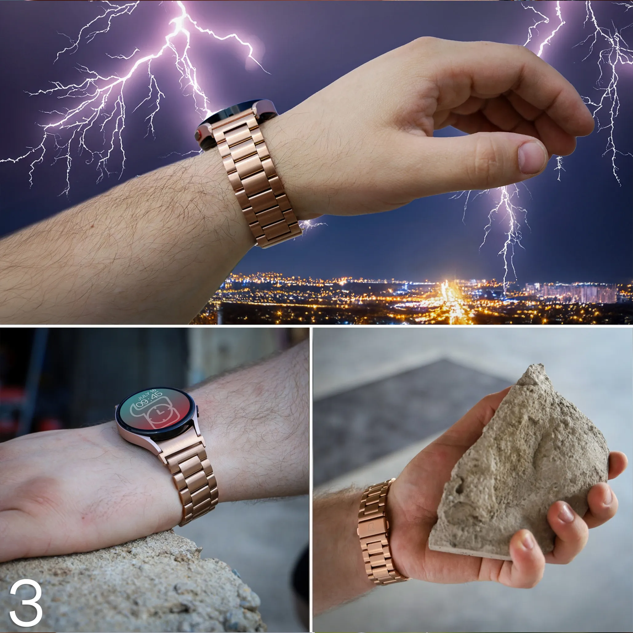 Pasek Bizon Strap Watch Aura na dużym nadgarstku