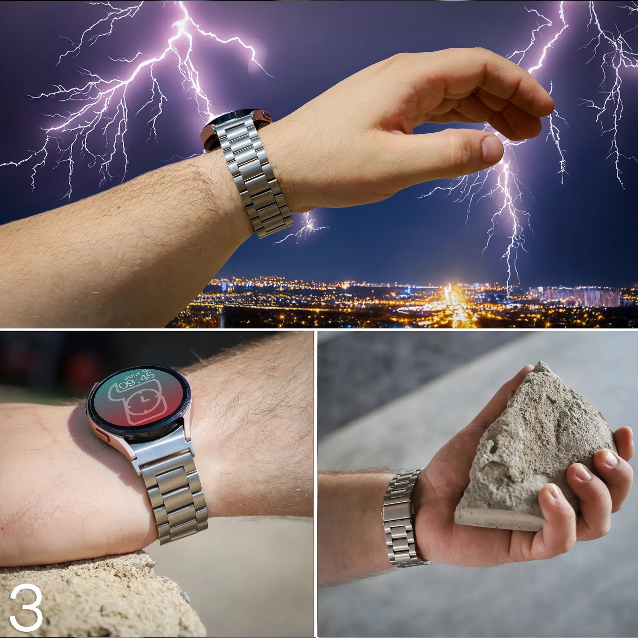 Pasek Bizon Strap Watch Aura na dużym nadgarstku