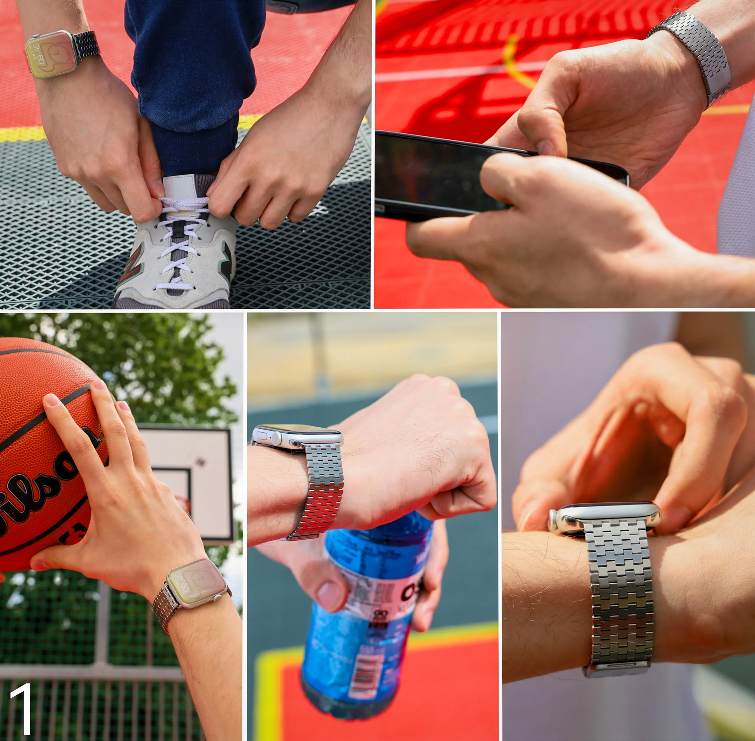 Pasek Bizon Strap Watch Titanium na małym nadgarstku