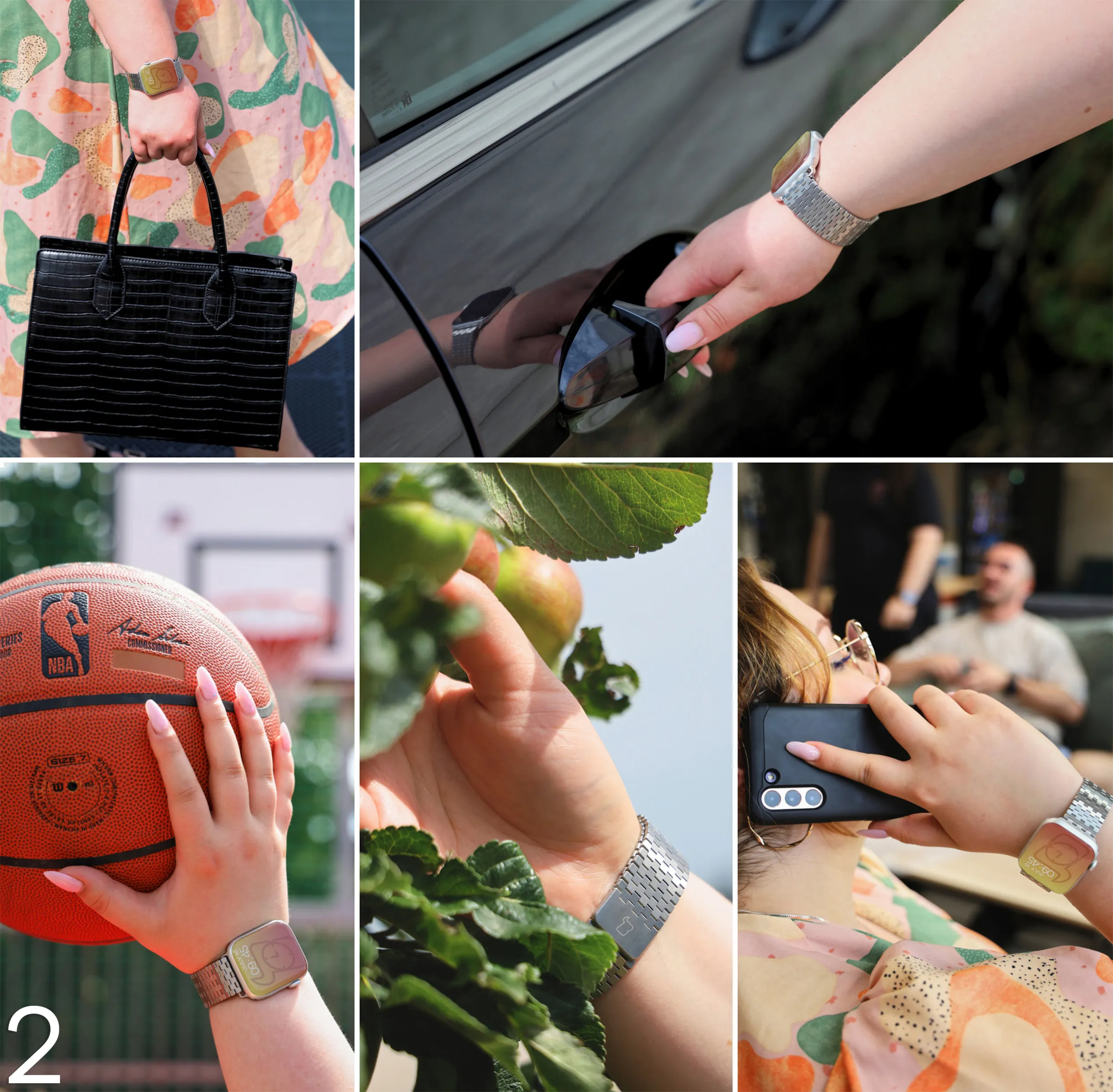 Pasek Bizon Strap Watch Titanium na średnim nadgarstku