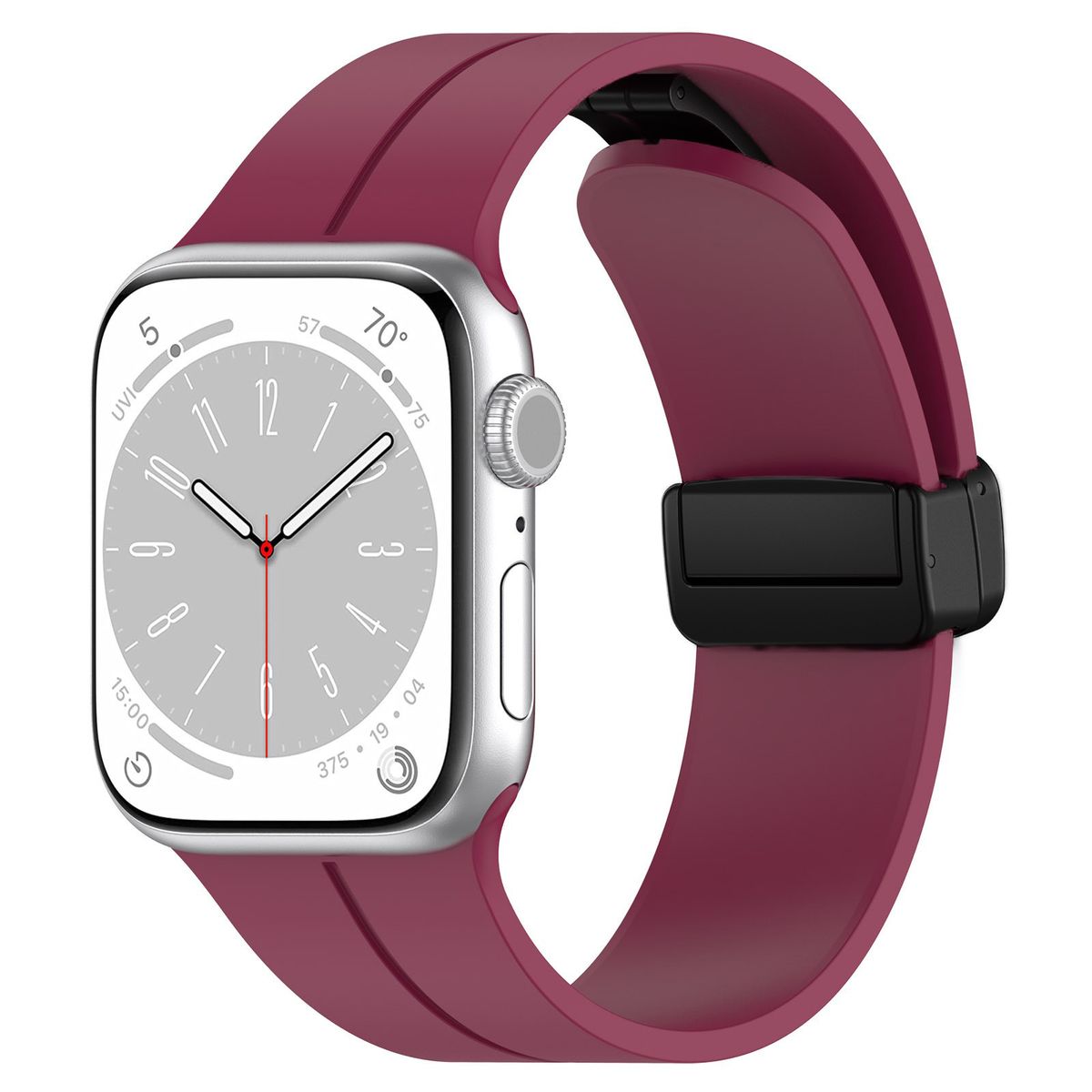 Silikonowy pasek Bizon Strap Watch Silicone do Apple Watch 38/40/41/42 mm, burgundowy