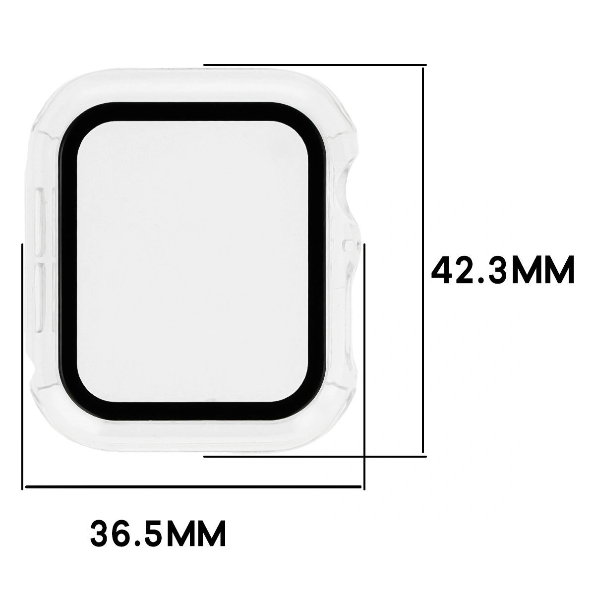 Wymiary etui Bizon Case+Glass Watch do Apple Watch SE 3 / SE 2 / SE / 6 / 5 / 4 (40 mm)
