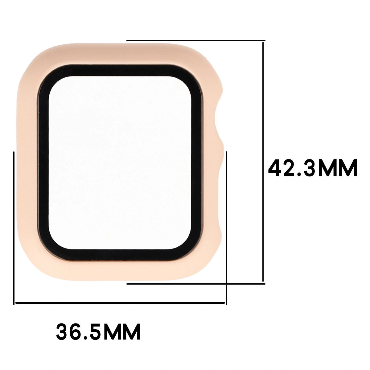 Wymiary etui Bizon Case+Glass Watch do Apple Watch SE 3 / SE 2 / SE / 6 / 5 / 4 (40 mm)