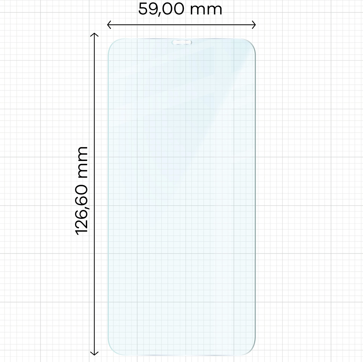 Miarka z wymiarami szkła hartowanego Bizon Glass Clear Duo do Apple iPhone 12 Mini