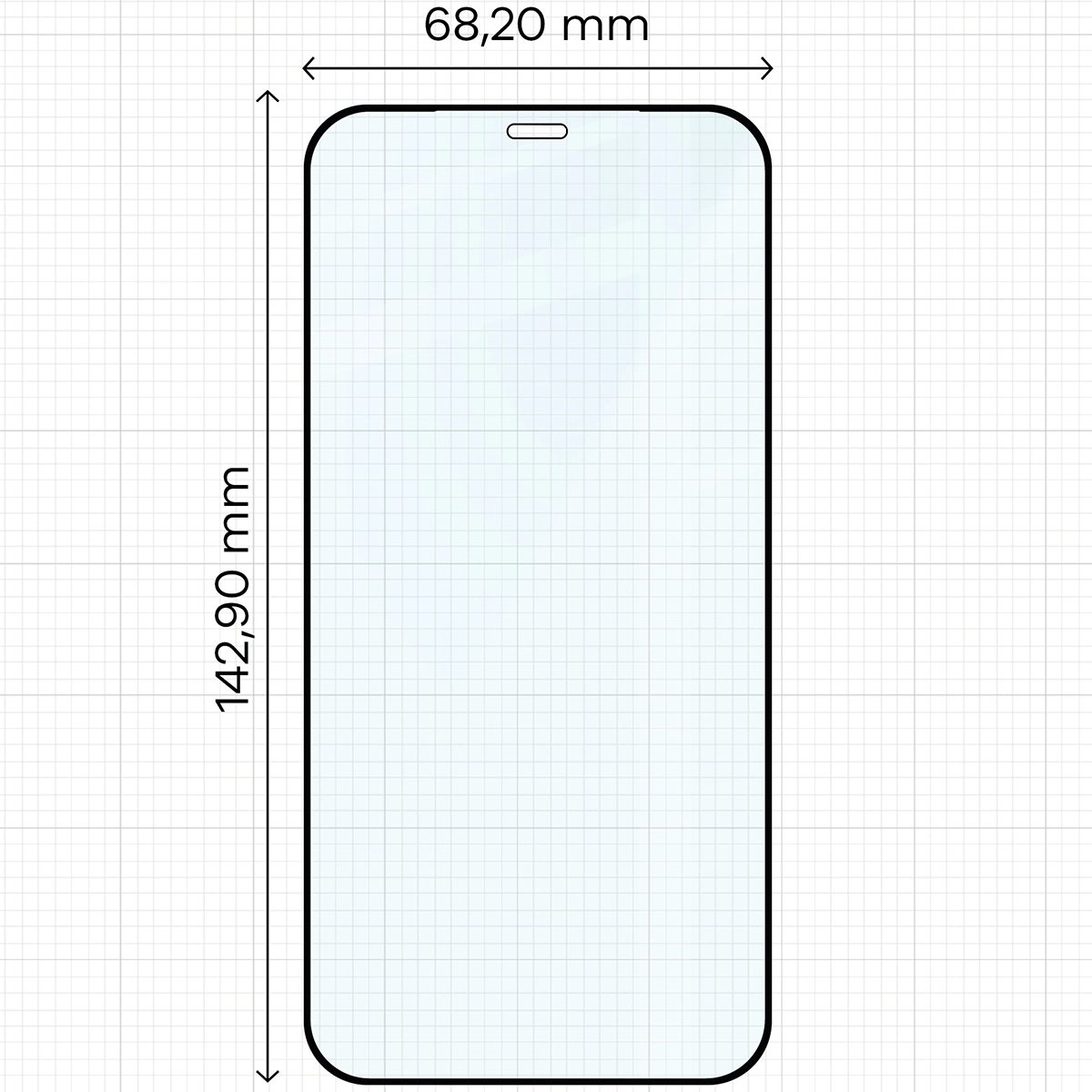 Wymiary szkła Bizon Glass Edge Duo do Apple iPhone 12 / Apple iPhone 12 Pro