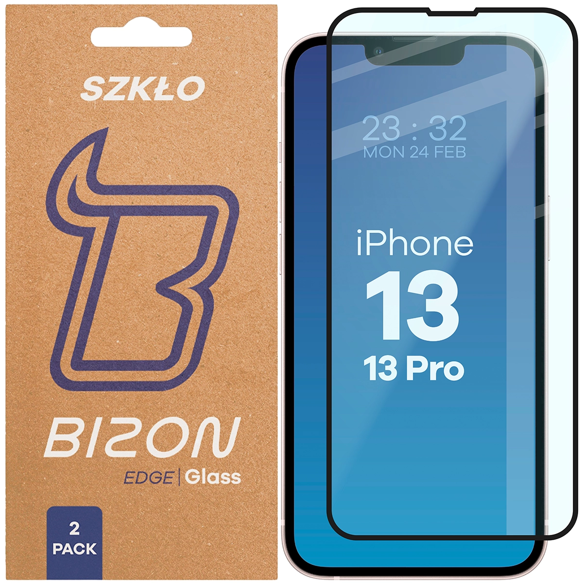Szkło hartowane na cały ekran Bizon Glass Edge Duo dla Apple iPhone 13 / Apple iPhone 13 Pro
