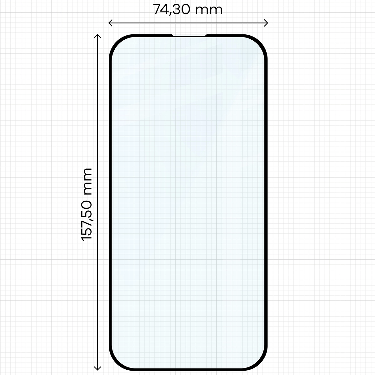 Wymiary szkła Bizon Glass Edge Duo do Apple iPhone 15 Plus / Apple iPhone 16 Plus