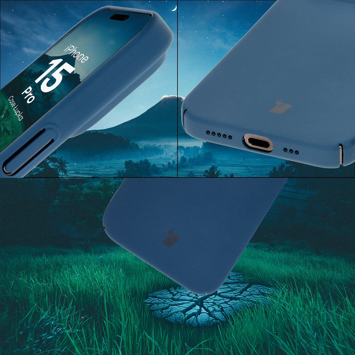 Integrated button covers, cutouts, and hard material of the Bizon Case Łupka for Apple iPhone 15 Pro