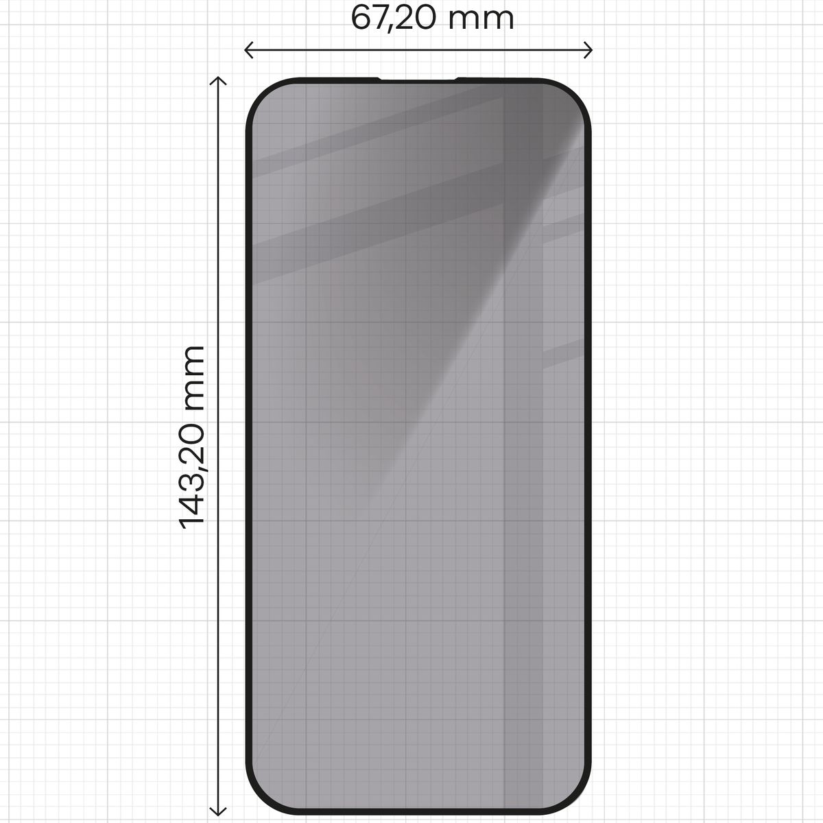 Zdjęcie na miarce szkła Bizon Glass Edge Shadow do Apple iPhone 15 Pro