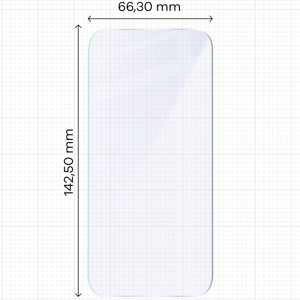 Miarka z wymiarami szkła hybrydowego Bizon Glass Mule