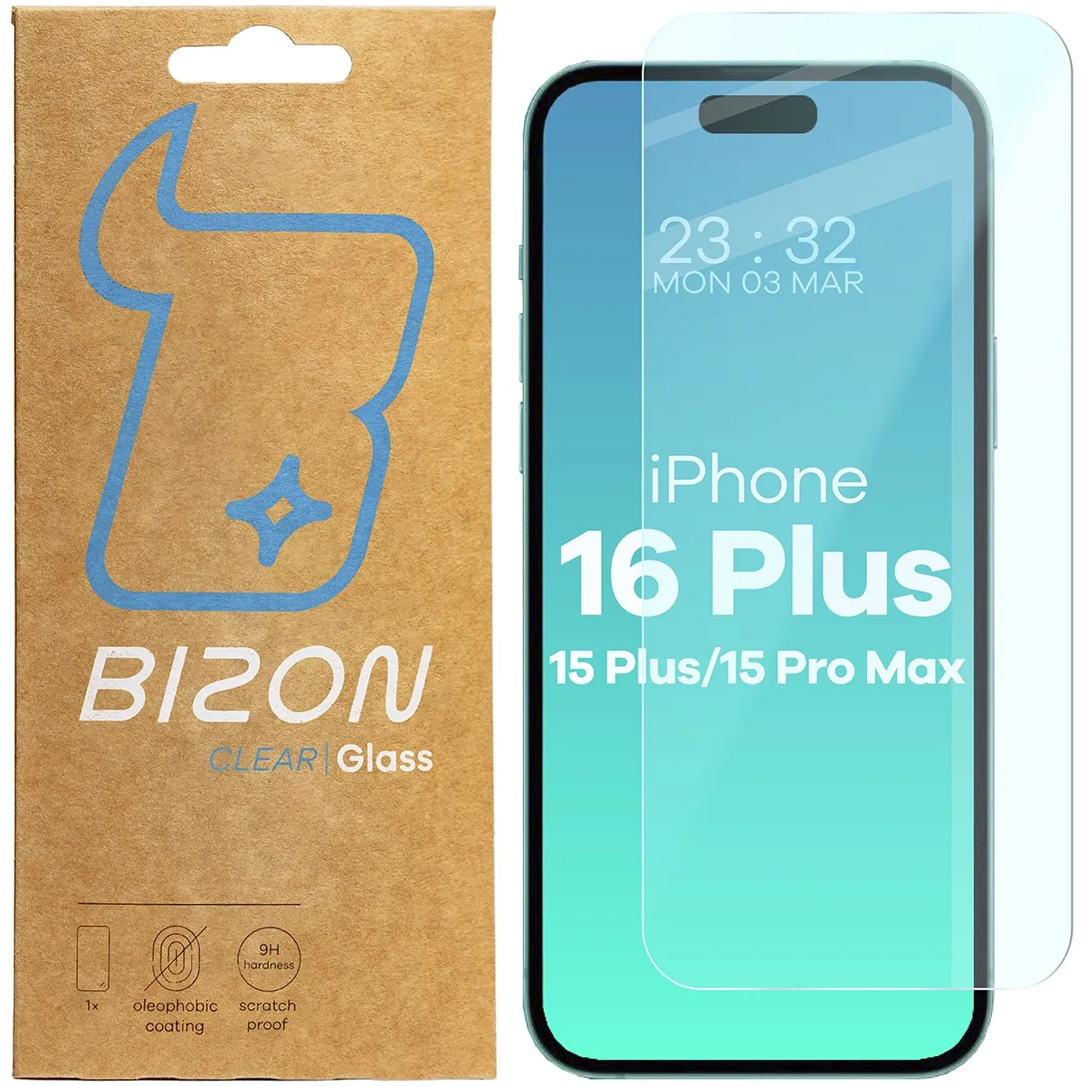 Szkło hartowane Bizon Glass Clear 2 do iPhone 15 Plus / 15 Pro Max / 16 Plus