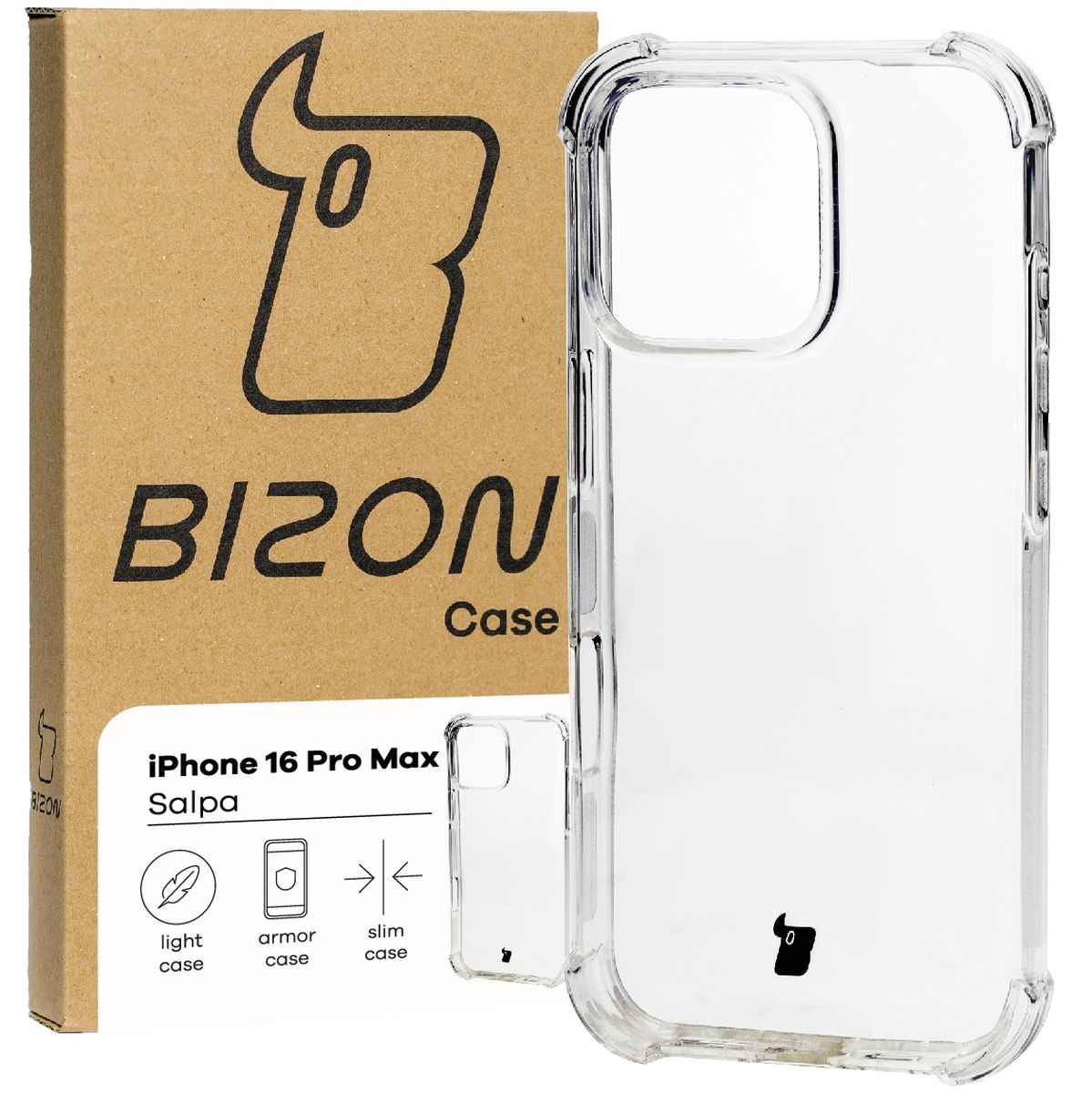 Przezroczyste etui Bizon Case Salpa do iPhone 16 Pro Max