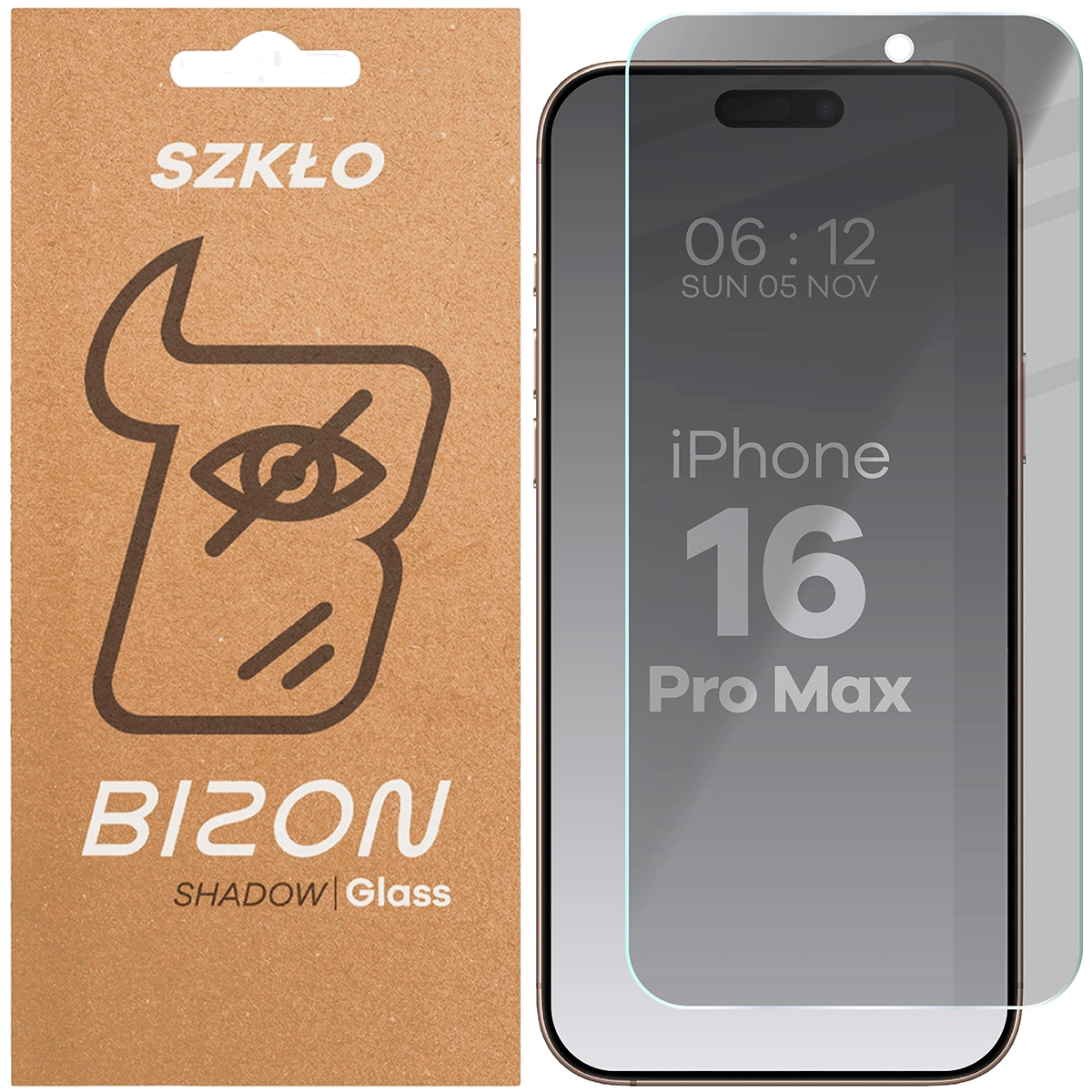 Szkło prywatyzujące Bizon Glass Clear Shadow do iPhone 16 Pro Max