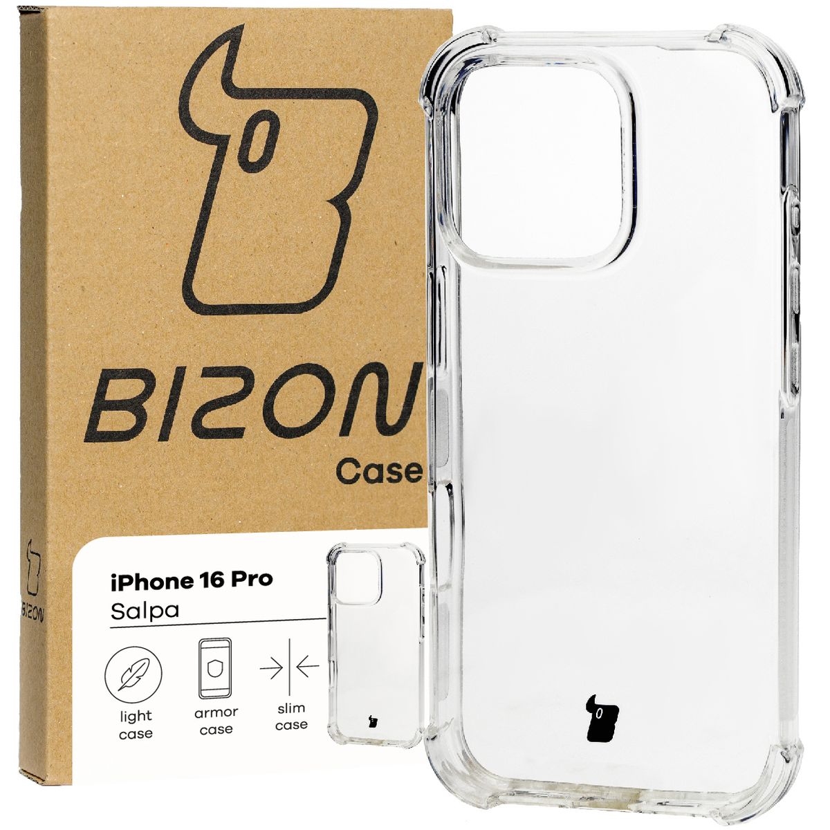 Przezroczyste etui Bizon Case Salpa do iPhone 16 Pro