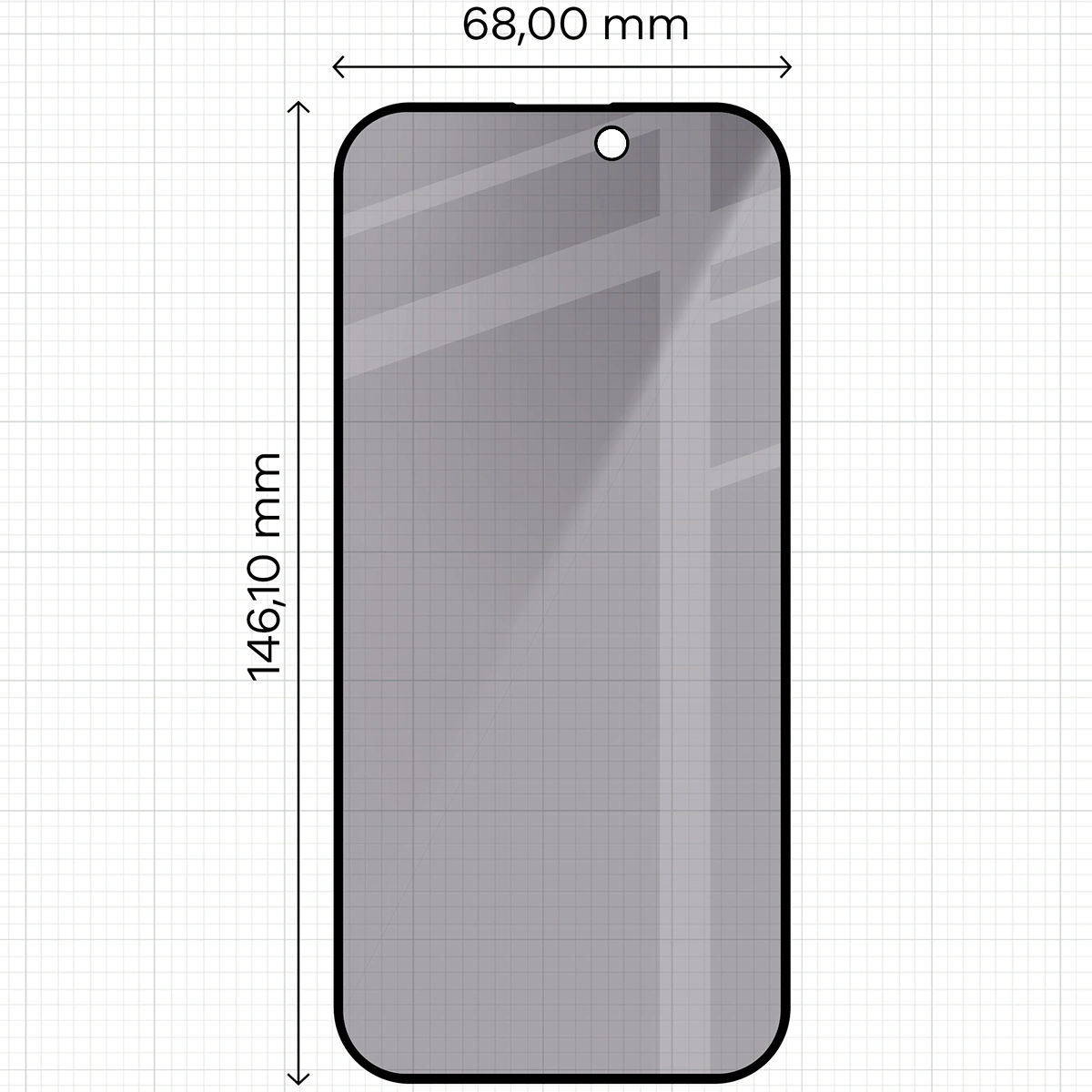 Zdjęcie na miarce szkła Bizon Glass Edge Shadow do iPhone 16 Pro/ 17 / 17 Pro