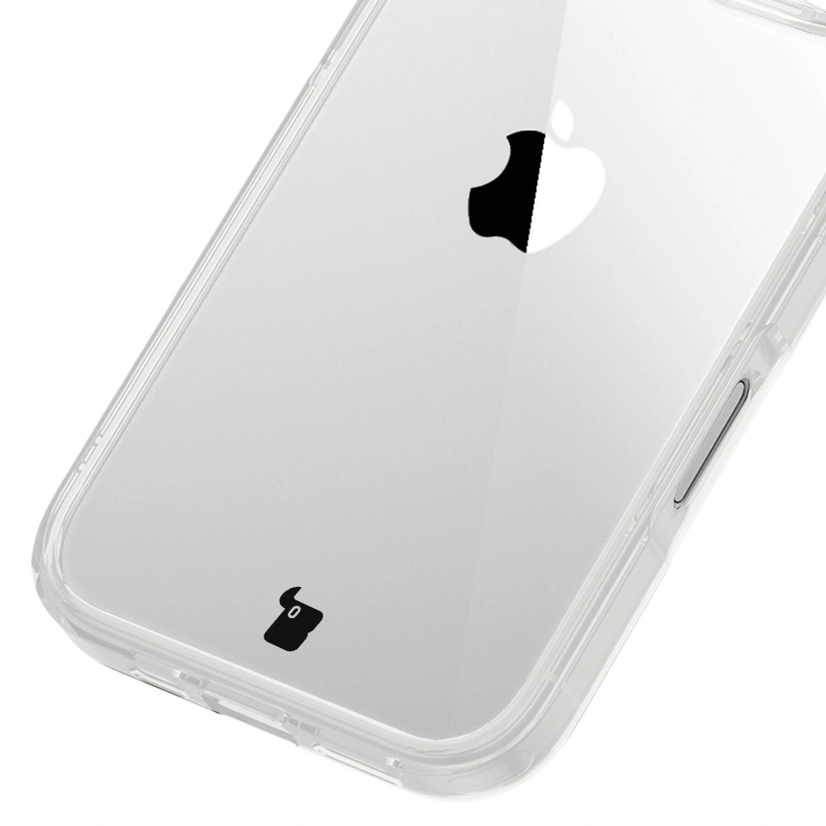 Nahaufnahme der langlebigen Farbe der Bizon Case Halo-Hülle für Apple iPhone 16