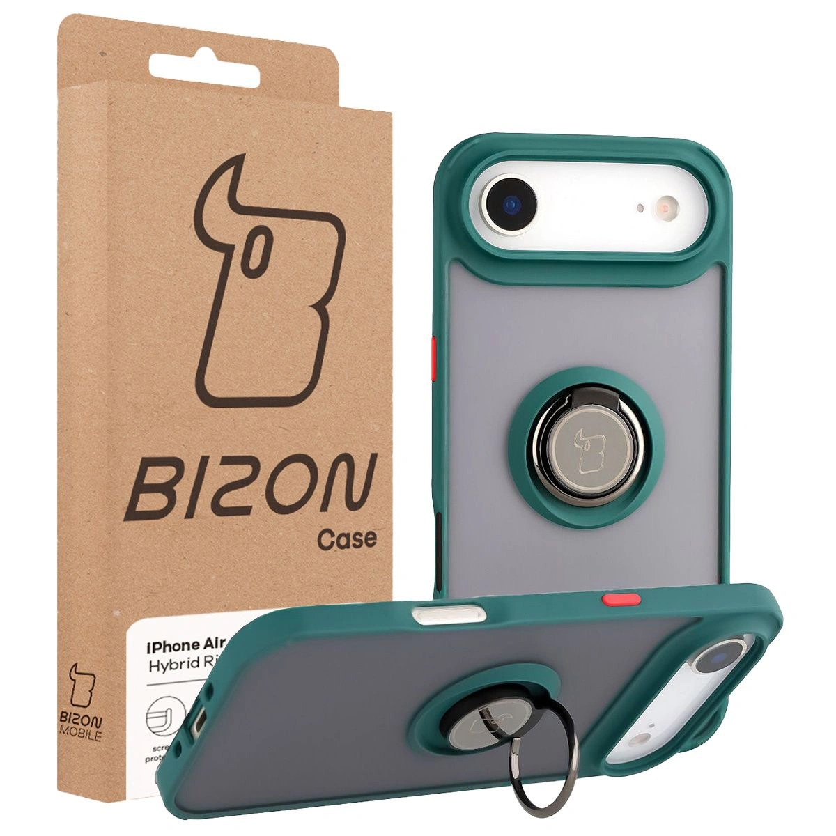 Przód pudełka Bizon Case z dedykowaną etykietą do Apple iPhone 17 Air