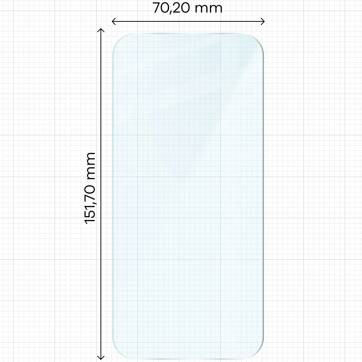 Miarka z wymiarami szkła hartowanego Bizon Glass Clear Duo do Apple iPhone Air
