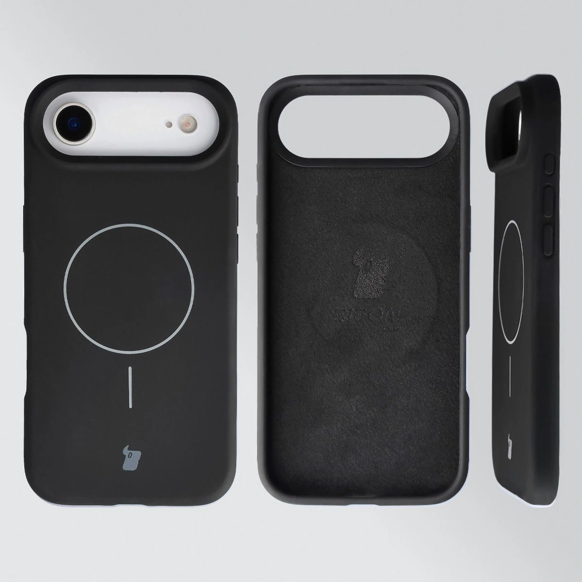 Konstrukcja etui Bizon Soft Case Magnetic: silikon, mikrofibra i zintegrowane osłony do Apple iPhone Air