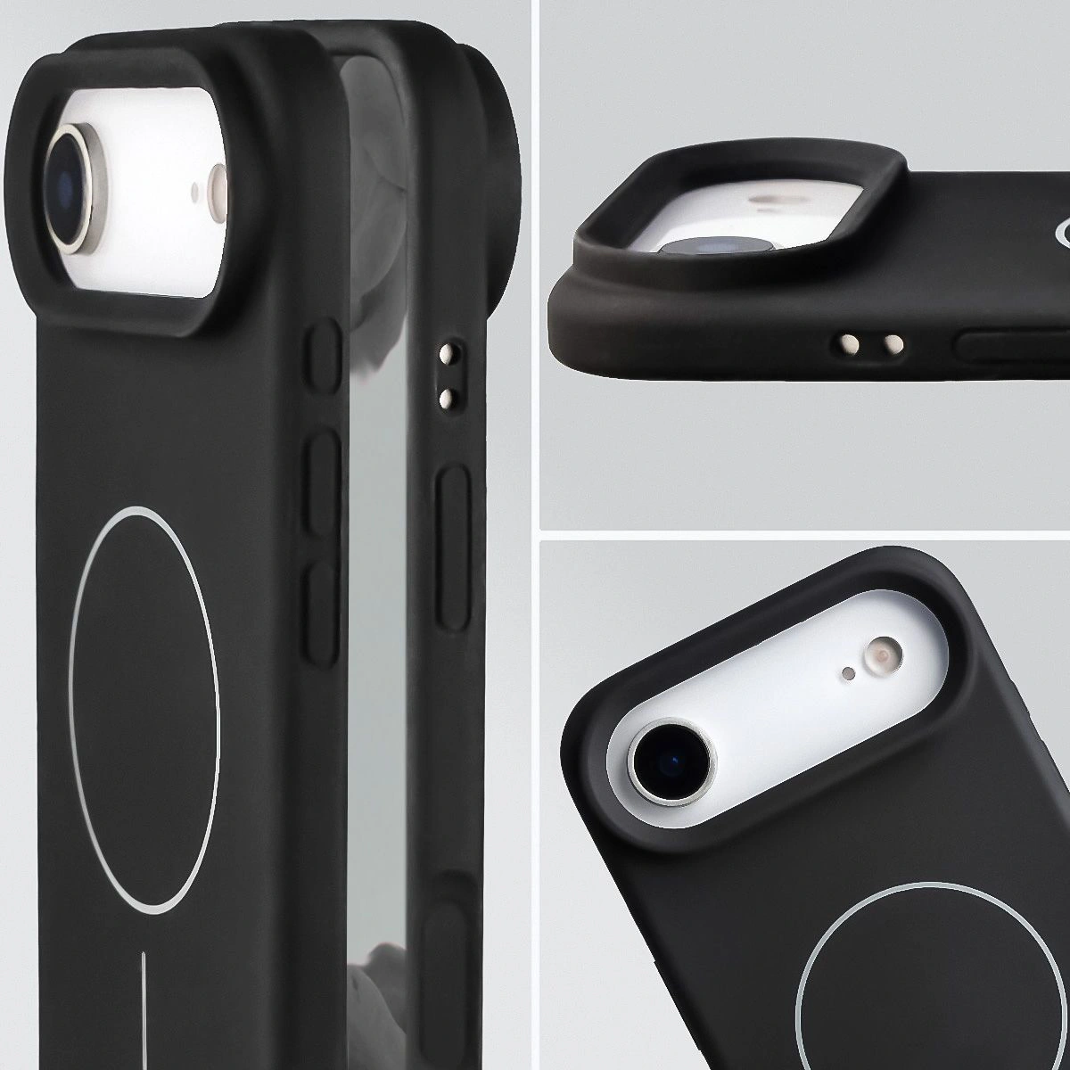 Zbliżenie na wycięcie na obiektywy w etui Bizon Soft Case do Apple iPhone Air