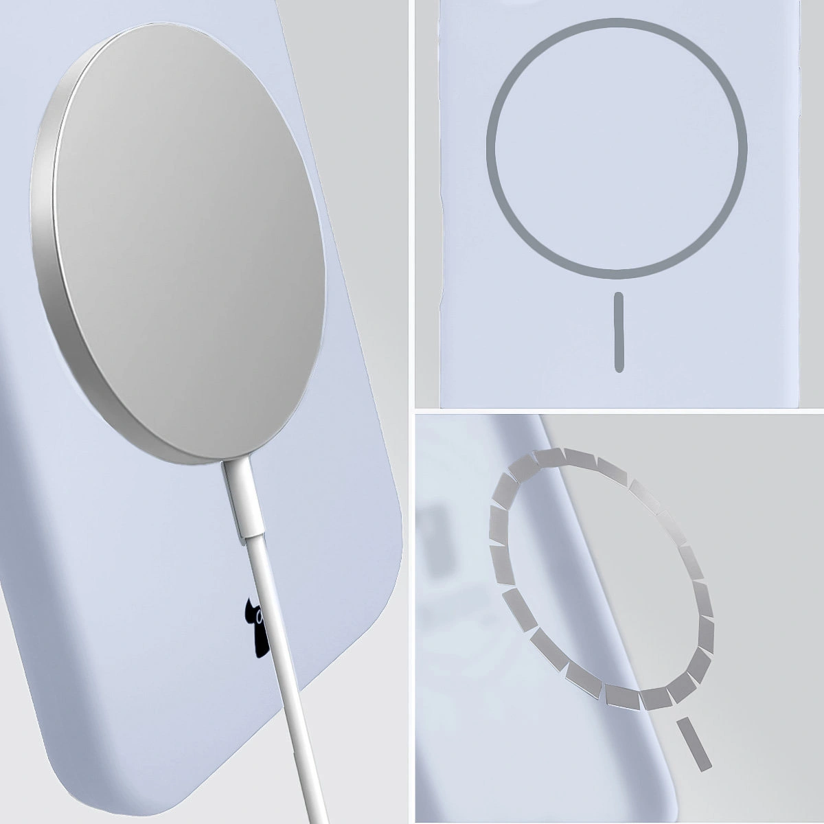 Magnetyczne ładowanie i pierścień MagSafe w etui Bizon Soft Case Magnetic do Apple iPhone Air