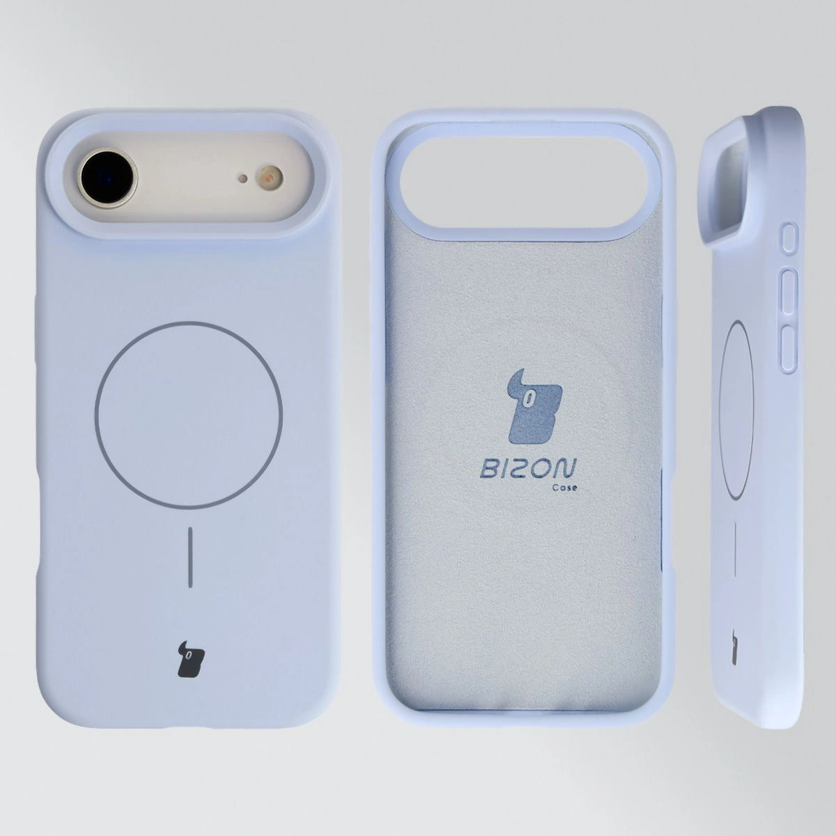 Konstrukcja etui Bizon Soft Case Magnetic: silikon, mikrofibra i zintegrowane osłony do Apple iPhone Air
