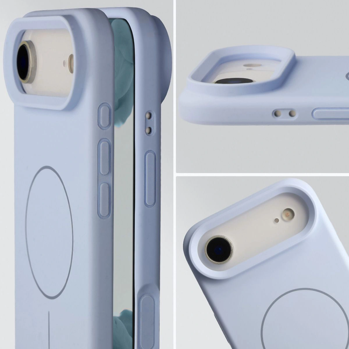 Zbliżenie na wycięcie na obiektywy w etui Bizon Soft Case do Apple iPhone Air