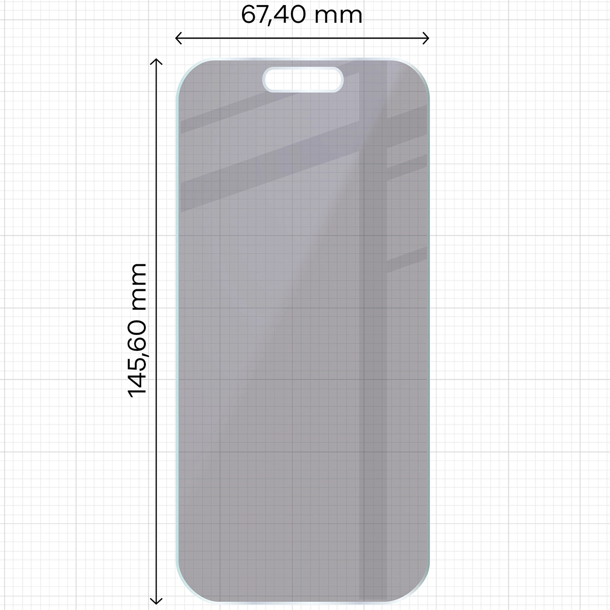 Wymiary szkła Bizon Glass Mule Shadow do Apple iPhone 17 Pro