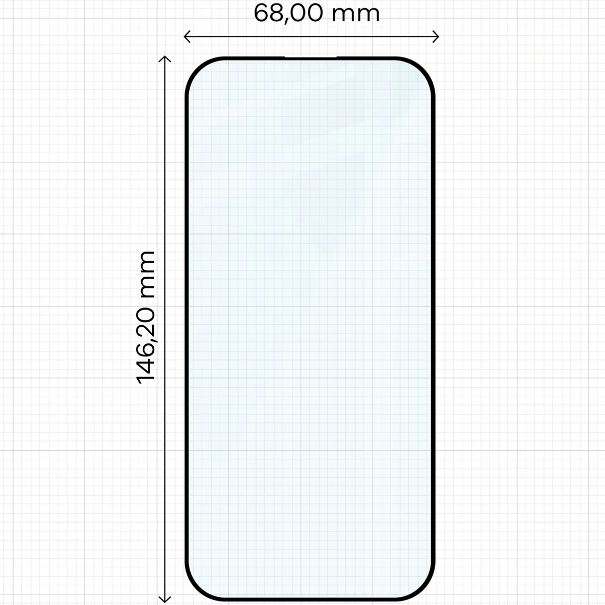 Wymiary szkła Bizon Glass Edge Duo do Apple iPhone 17 / Apple iPhone 17 Pro / Apple iPhone 16 Pro