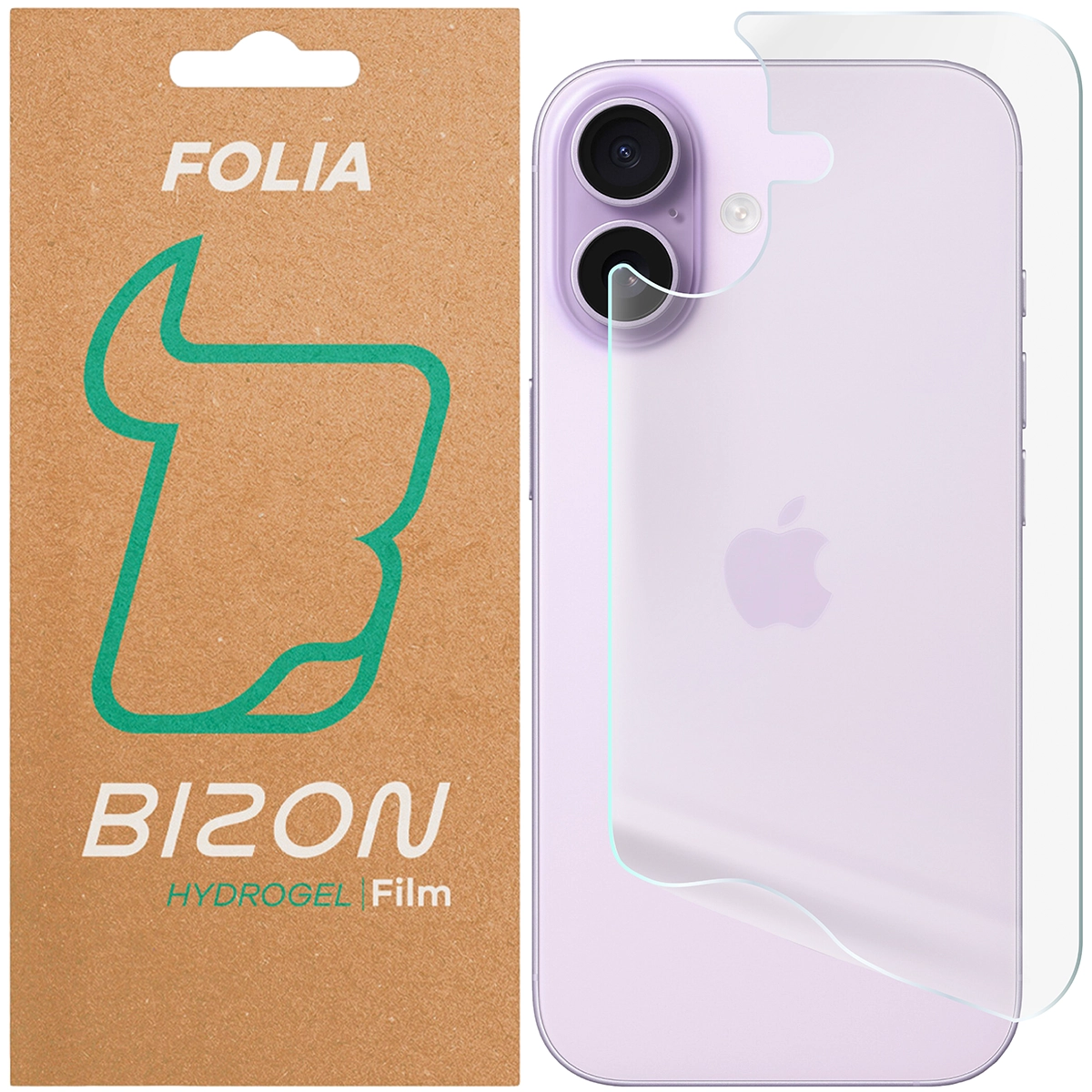 Pudełko i folia hydrożelowa na tył telefonu Bizon Glass Hydrogel Back do Apple iPhone 17