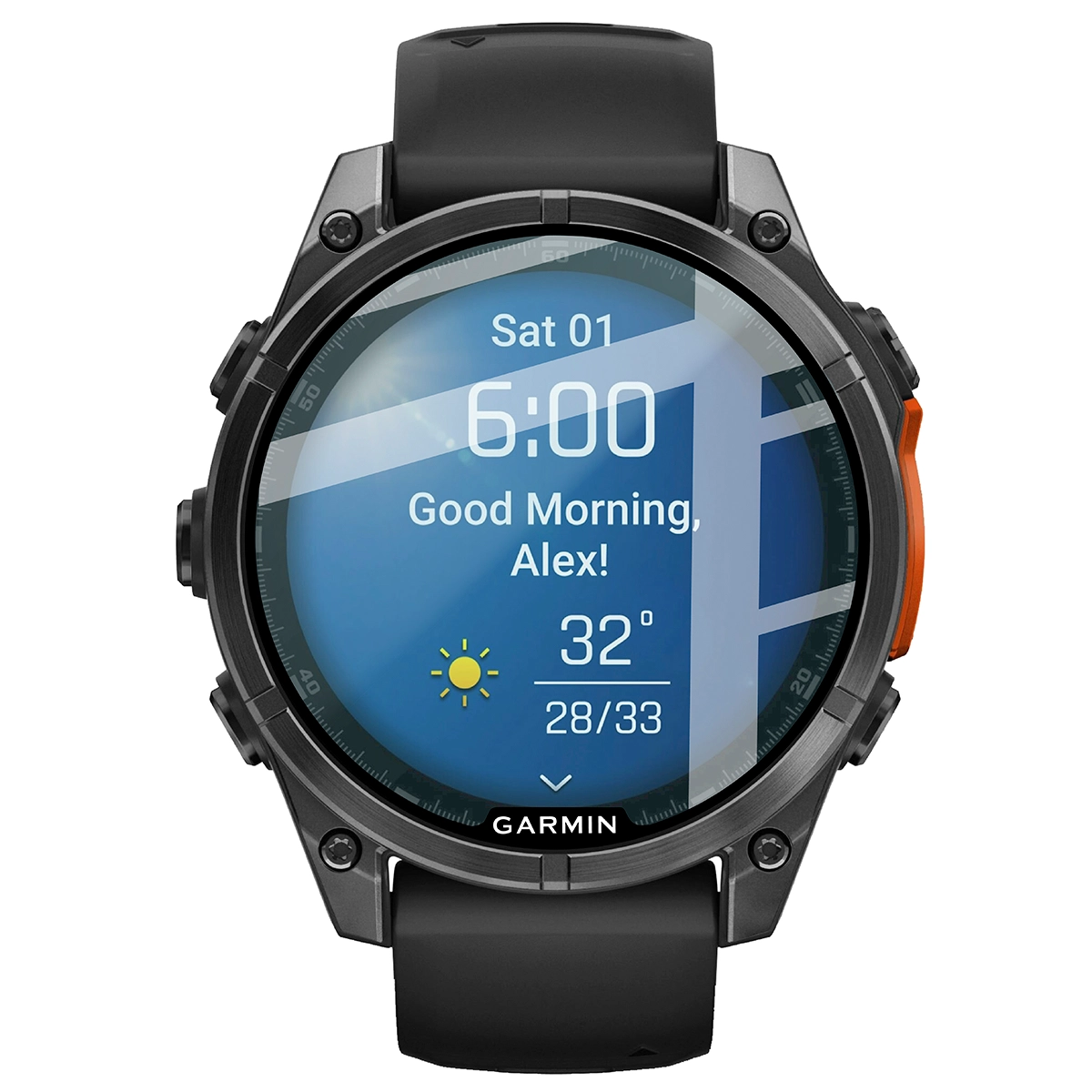 Szkło hybrydowe z czarną ramką idealnie dopasowane do Garmin Fenix 8 AMOLED 47 mm