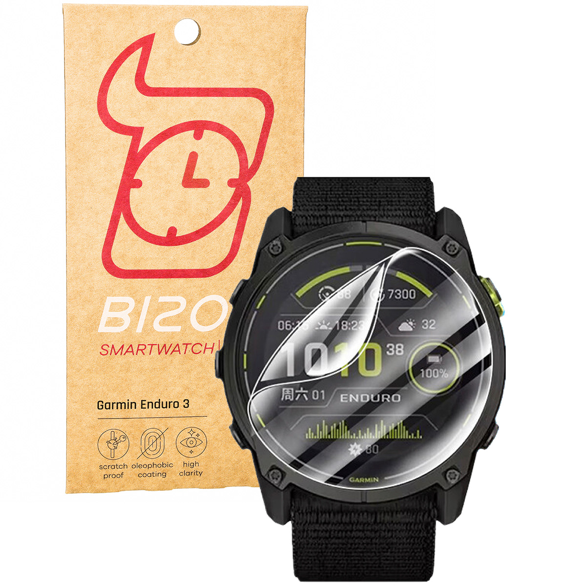 Folia hydrożelowa Bizon Glass Watch Hydrogel Duo dla Garmin Enduro 3