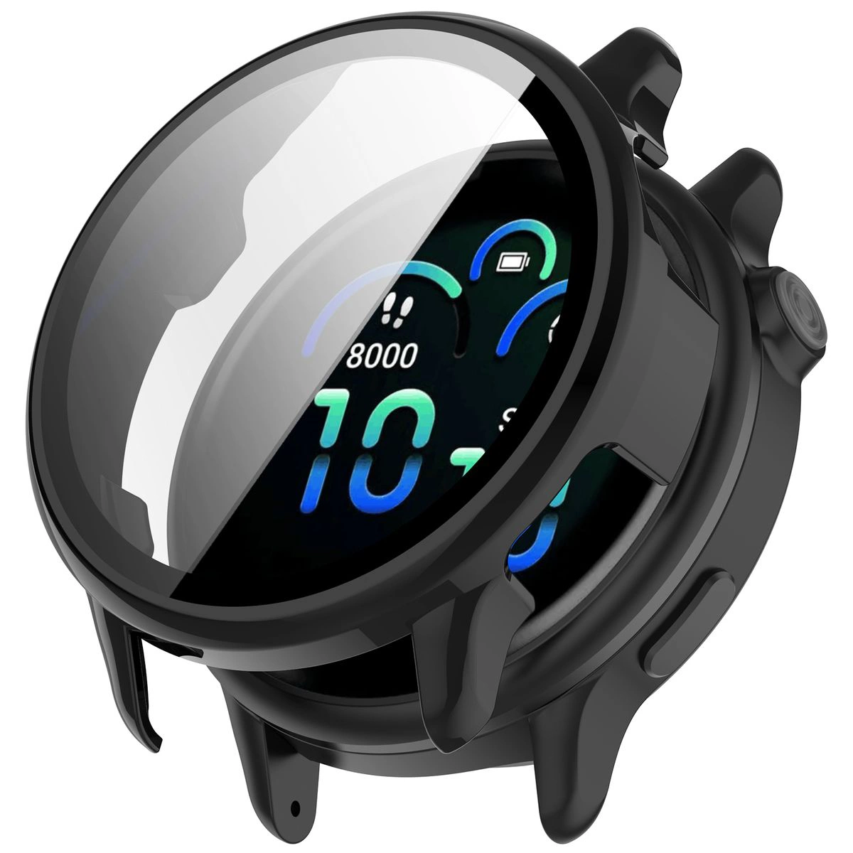 Wizualizacja nakładania etui Bizon Case+Glass Watch do Garmin Vivoactive 6