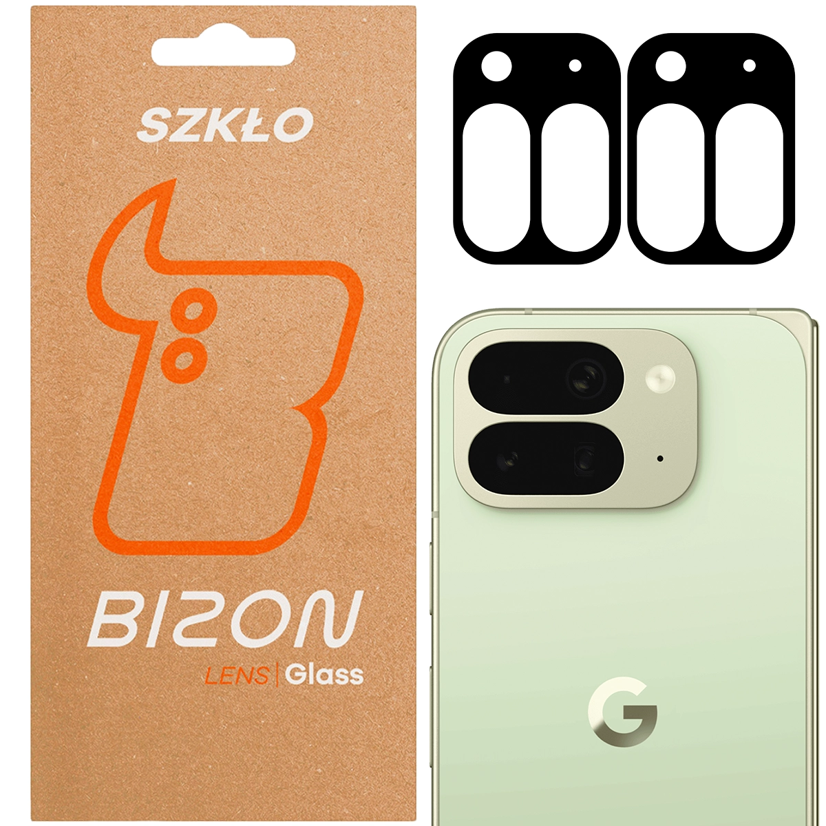 Pudełko i 2 sztuki szkła na aparat Bizon Glass Lens do Google Pixel 10 Pro Fold i