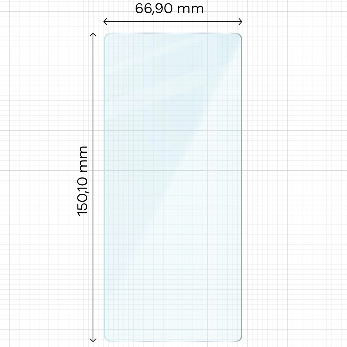 Miarka z wymiarami szkła hartowanego Bizon Glass Clear Duo do Google Pixel 7