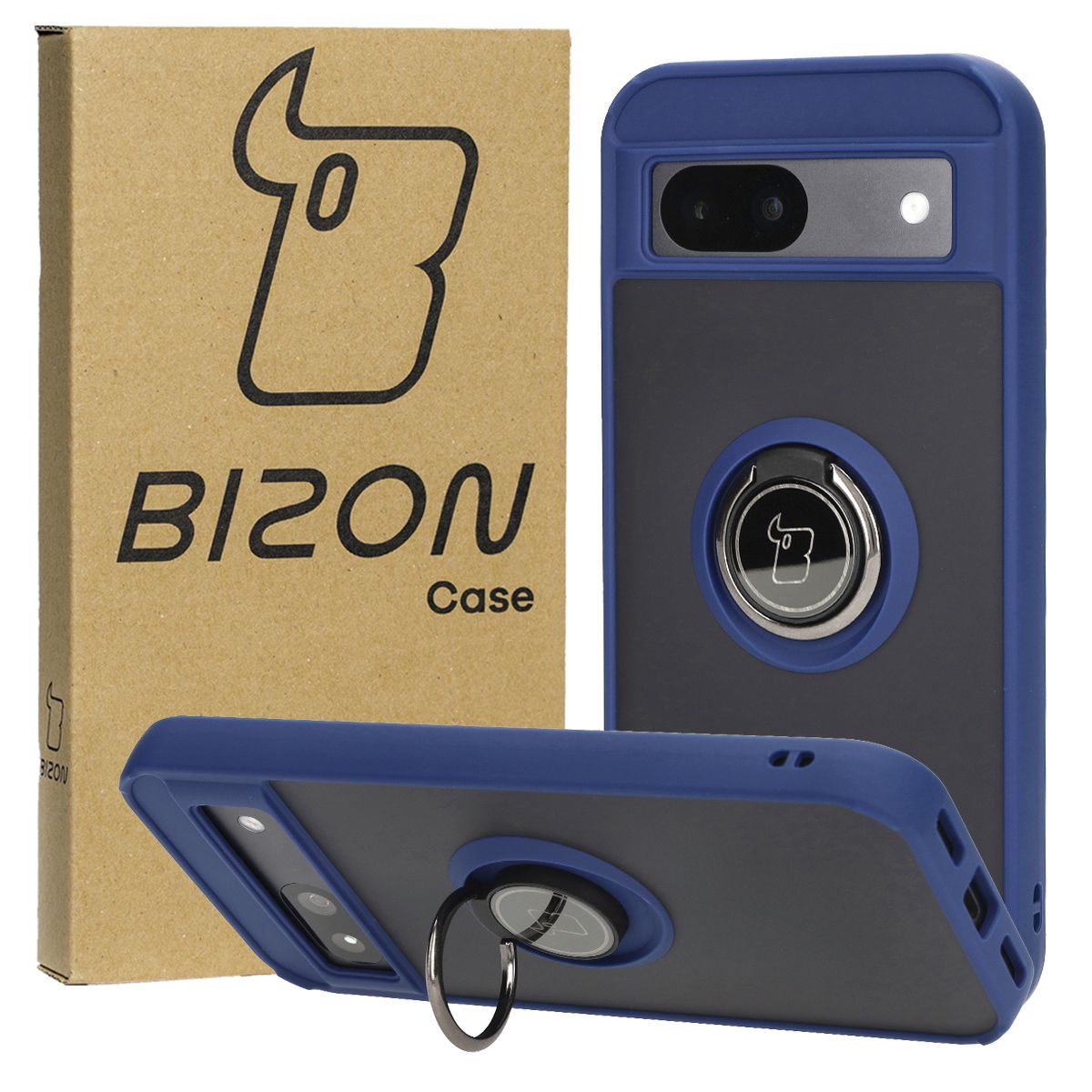 Etui z uchwytem na palec Bizon Case Hybrd Ring do Google Pixel 8a