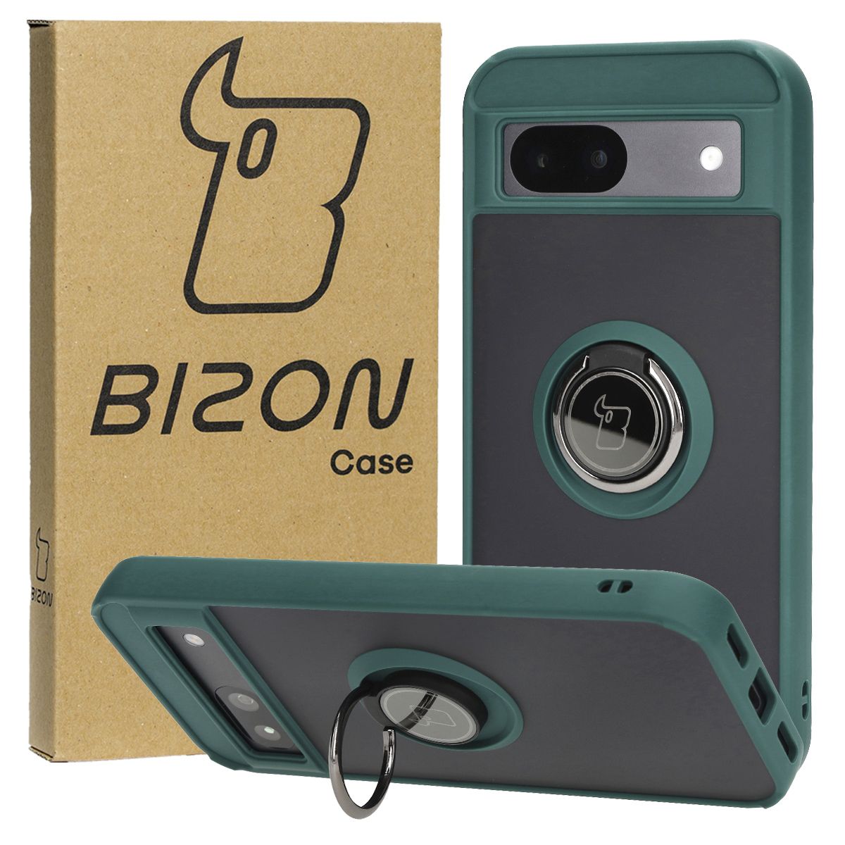 Etui z uchwytem na palec Bizon Case Hybrd Ring do Google Pixel 8a