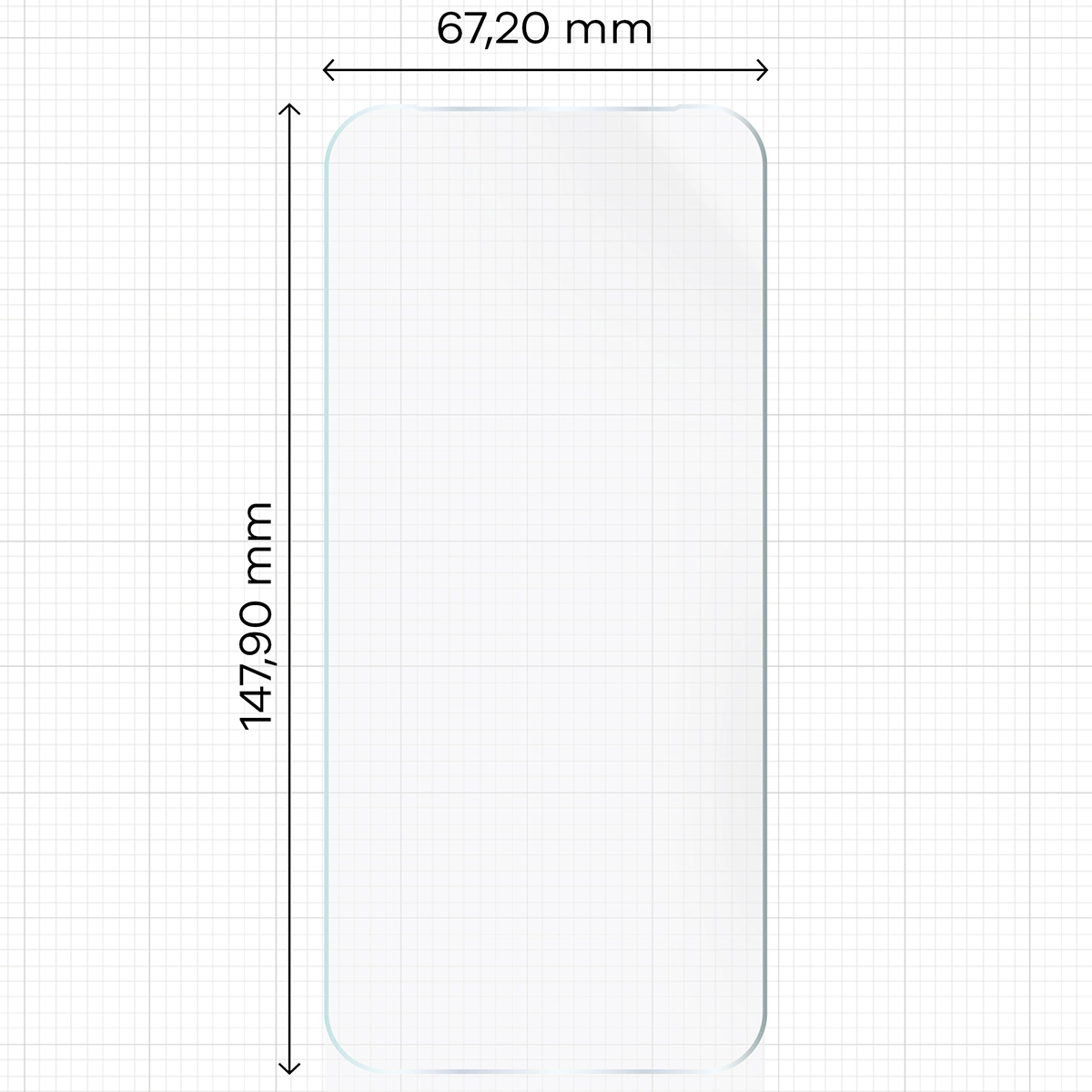 Miarka z wymiarami folii hydrożelowej Bizon Glass Hydrogel Front do Google Pixel 8a