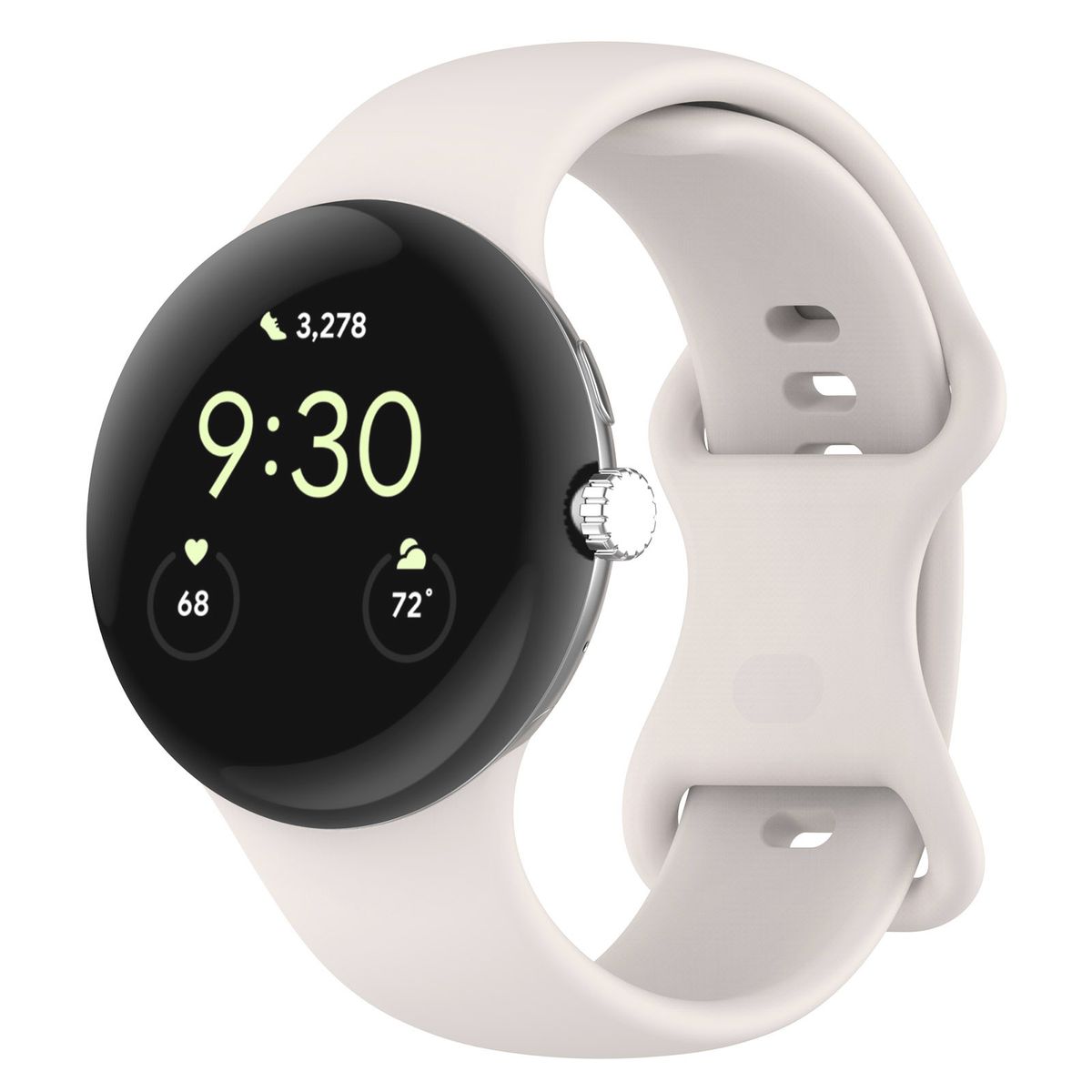 Silikonowy pasek Bizon Strap Watch Silicone do Google Pixel Watch 3/Watch 2/Watch 1 41mm, perłowy