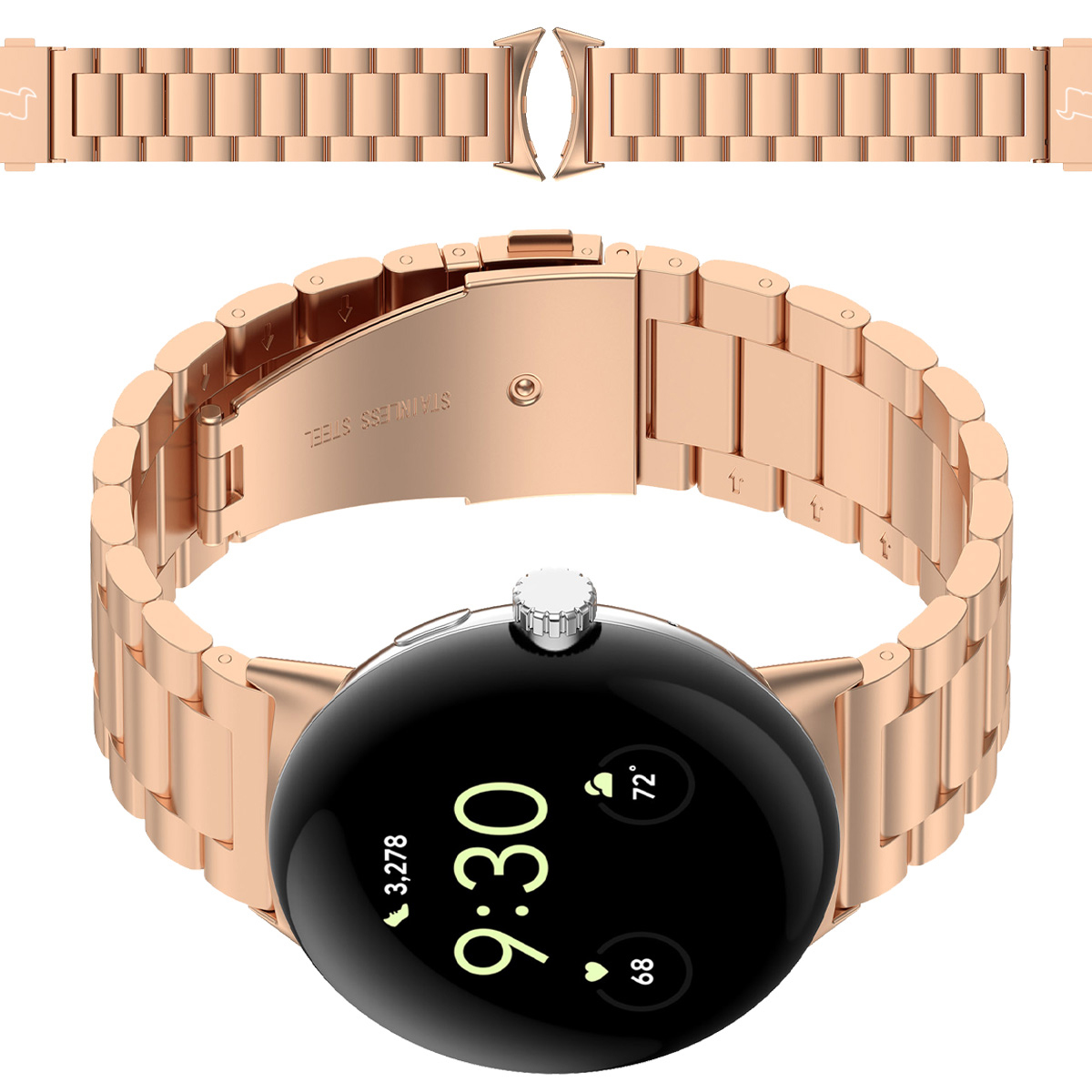 Pasek do zegarka Bizon Strap Watch Aura do Google Pixel Watch 3 45 mm