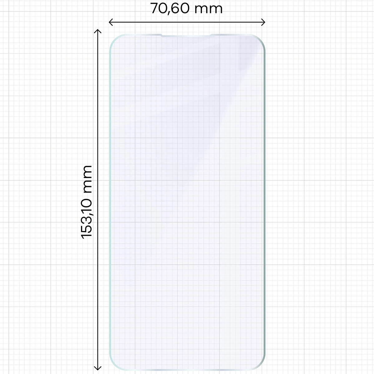 Miarka z wymiarami szkła hybrydowego Bizon Glass Mule do HAMMER Energy X2 5G / Energy 2