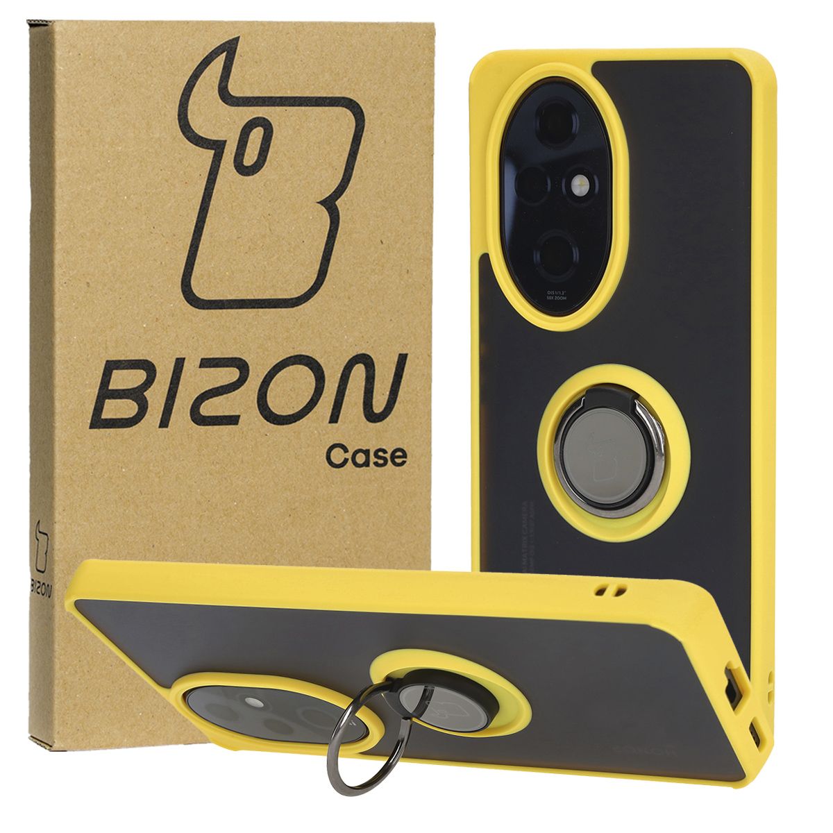 Etui z uchwytem na palec Bizon Case Hybrd Ring do Honor 200 Pro