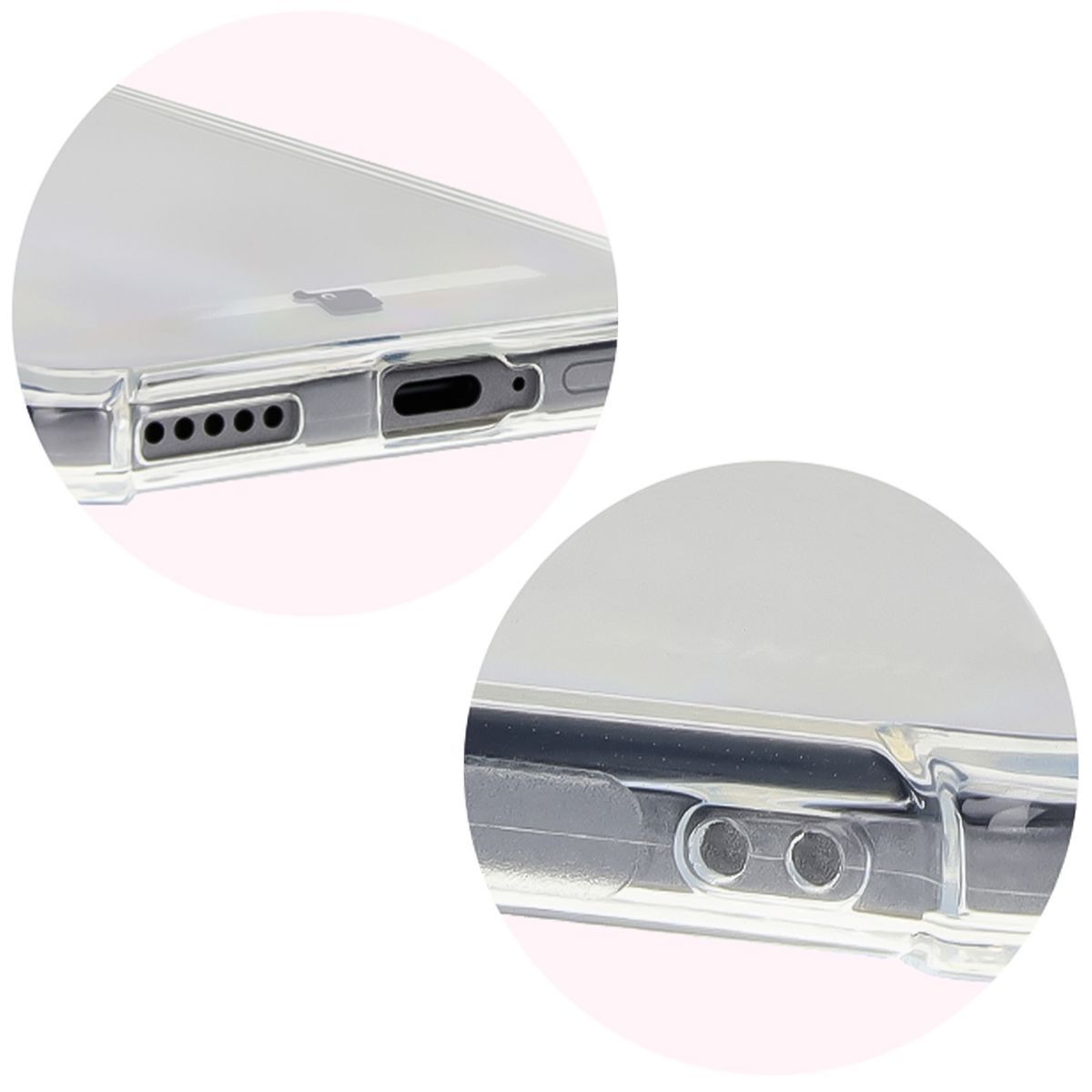 Pełne wycięcie i podwyższone krawędzie aparatu w etui Bizon Case Salpa