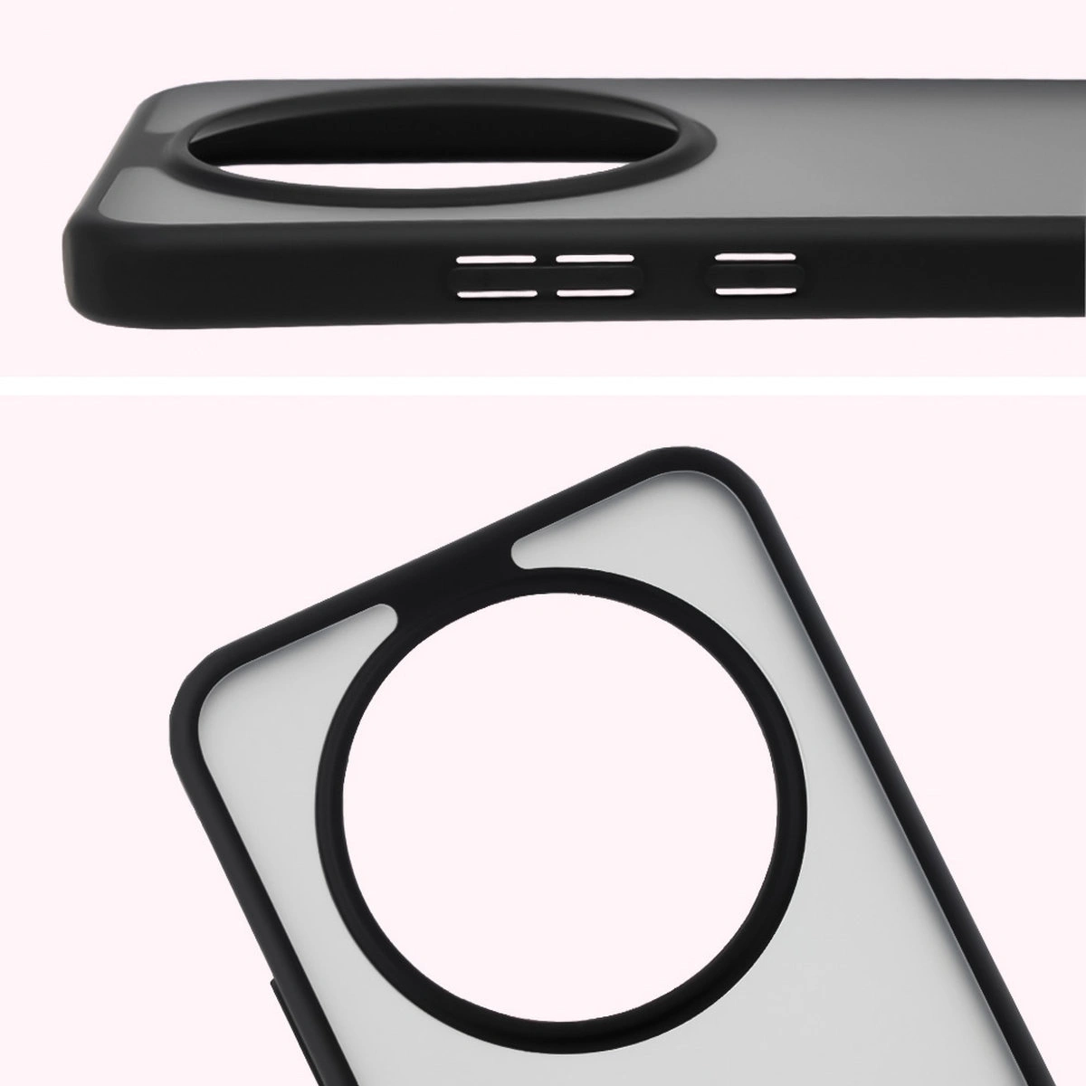 Pełne wycięcie i podwyższone krawędzie aparatu w etui Bizon Case Angelo do Honor Magic8 Lite