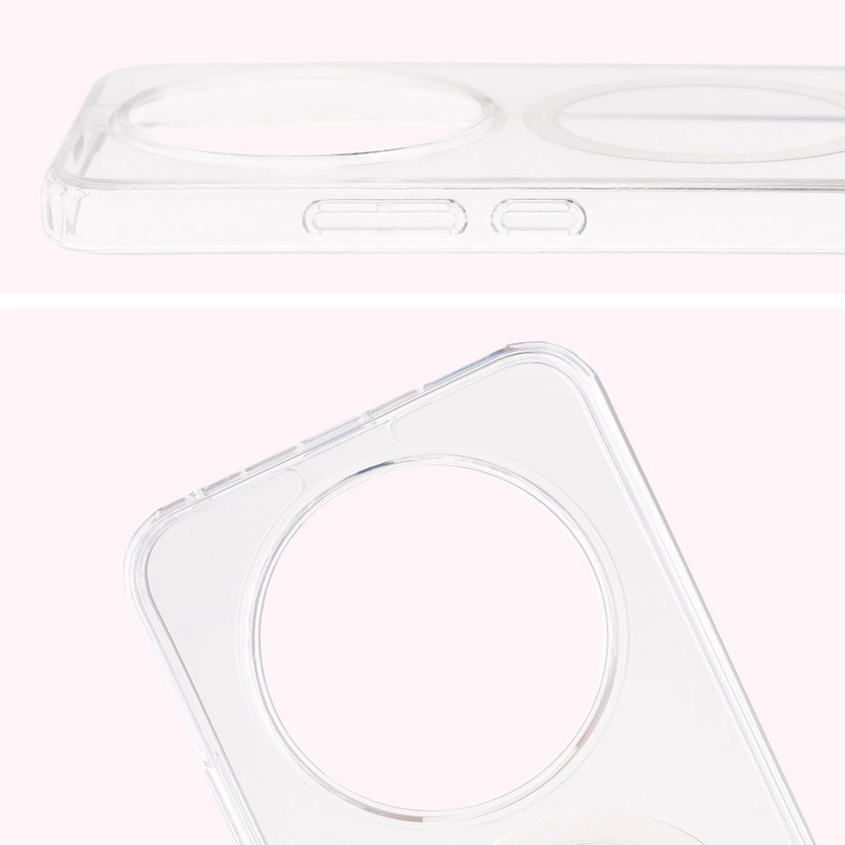 Pełne wycięcie i podwyższone krawędzie aparatu w etui Bizon Case CrystalO do Honor Magic8 Lite