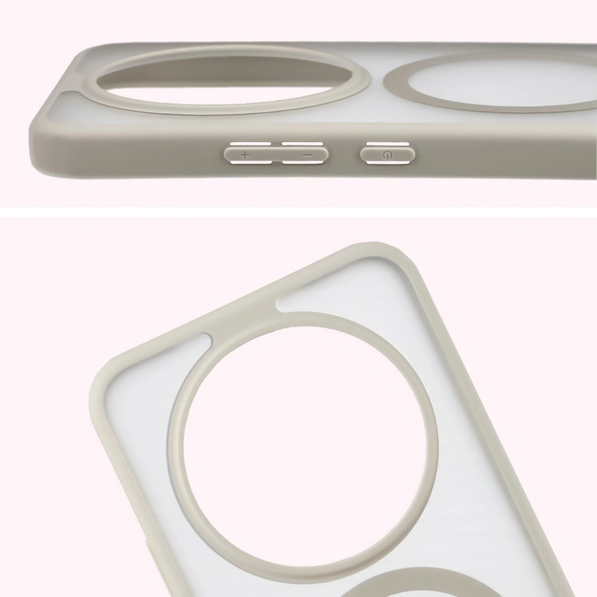 Pełne wycięcie i podwyższone krawędzie aparatu w etui Bizon Case MatteO do Honor Magic8 Lite